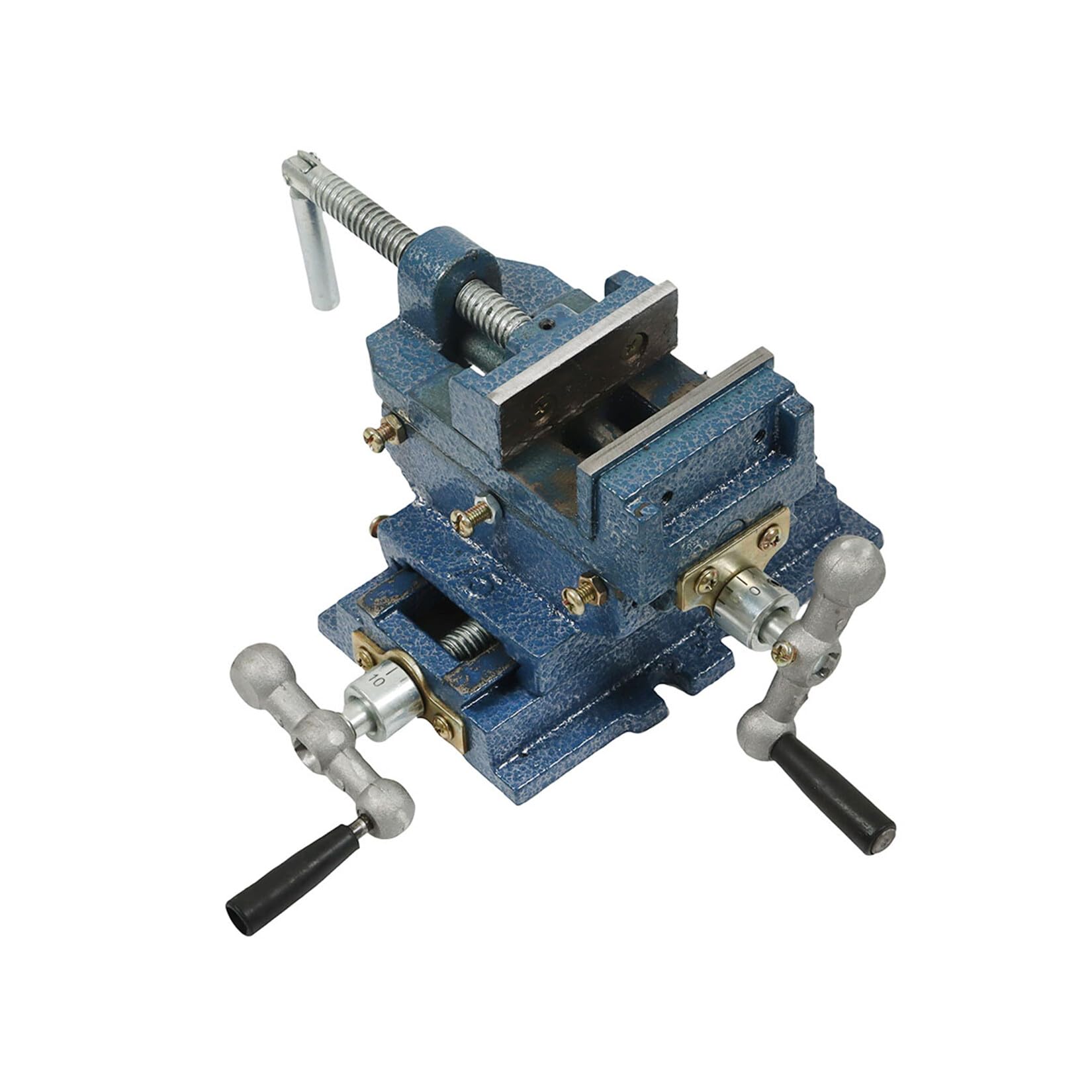 Heavy Duty 3 Inch Cross Slide Drill Press Vise - Benchtop Compound X-Y Vise for Milling Machine & Mechanical Equipment | Precision Metalworking, Woodworking & DIY Projects (Blue)