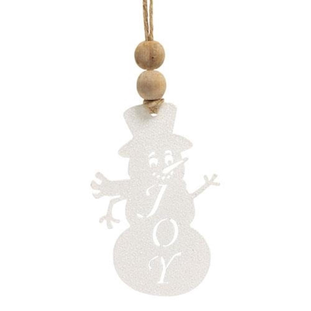 Joy Cutout Snowman Ornament - Handmade Christmas Tree Decoration for Holiday Home Decor, Perfect for Xmas Gifts & Winter Party Decorations