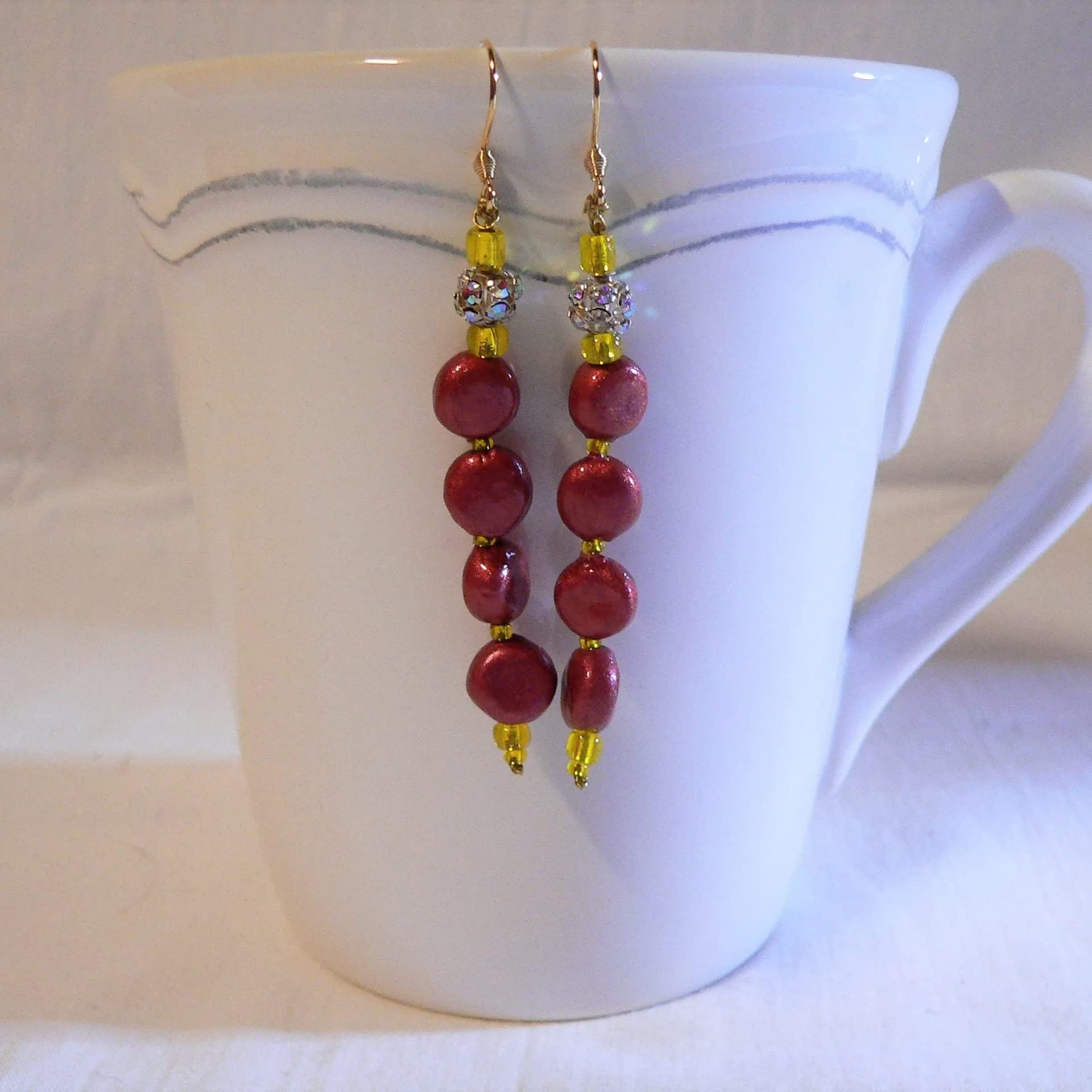 Elegant Red Ceramic Pearl Jewelry Set - Choker, Earrings & Bracelet for Women | Perfect for Parties, Weddings & Special Occasions