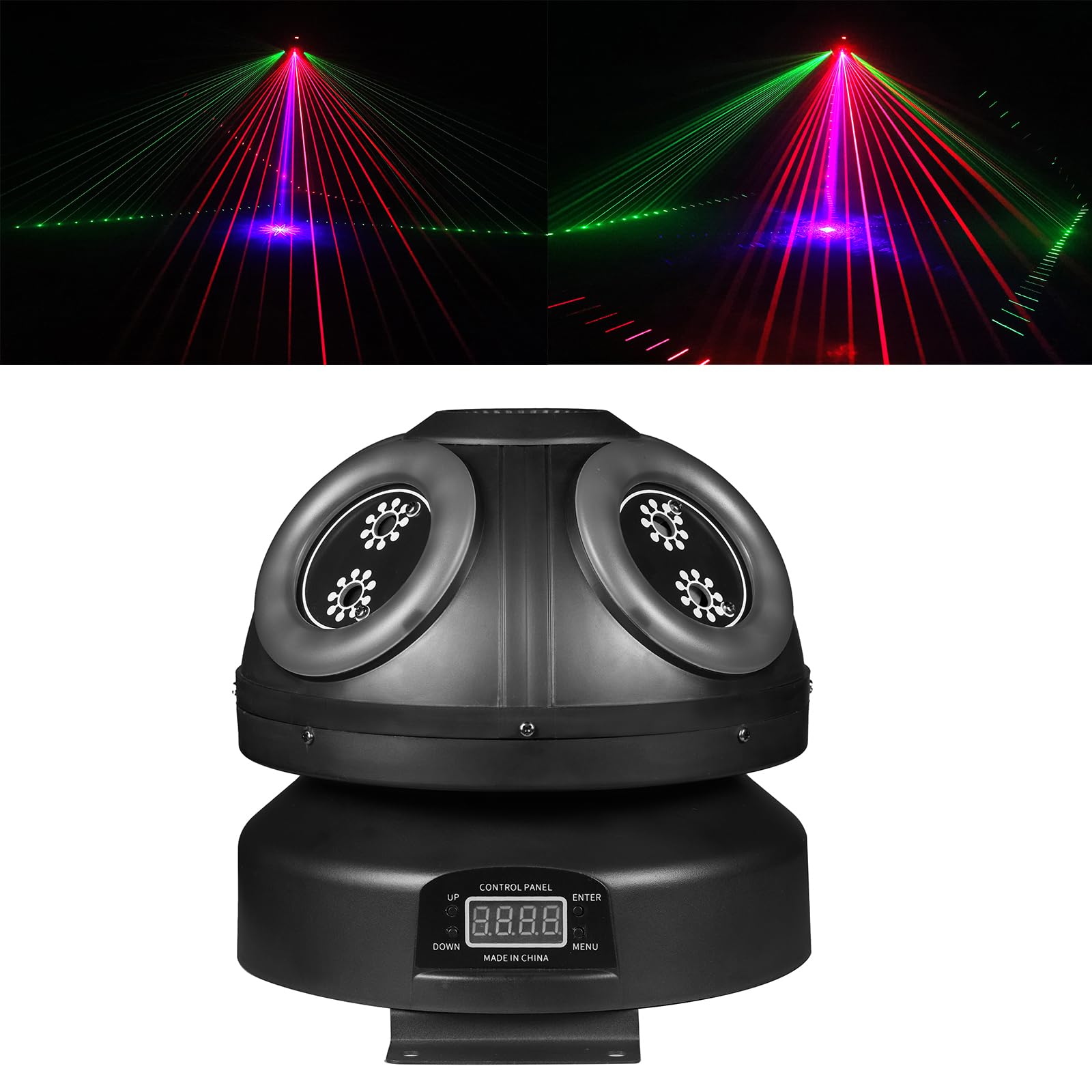 Professional RGB Beam Effect Moving Head Light with DMX Control & Sound Activation - 360° Infinite Rotation Magic Ball DJ Light for Nightclubs, Parties, and Stage Performances