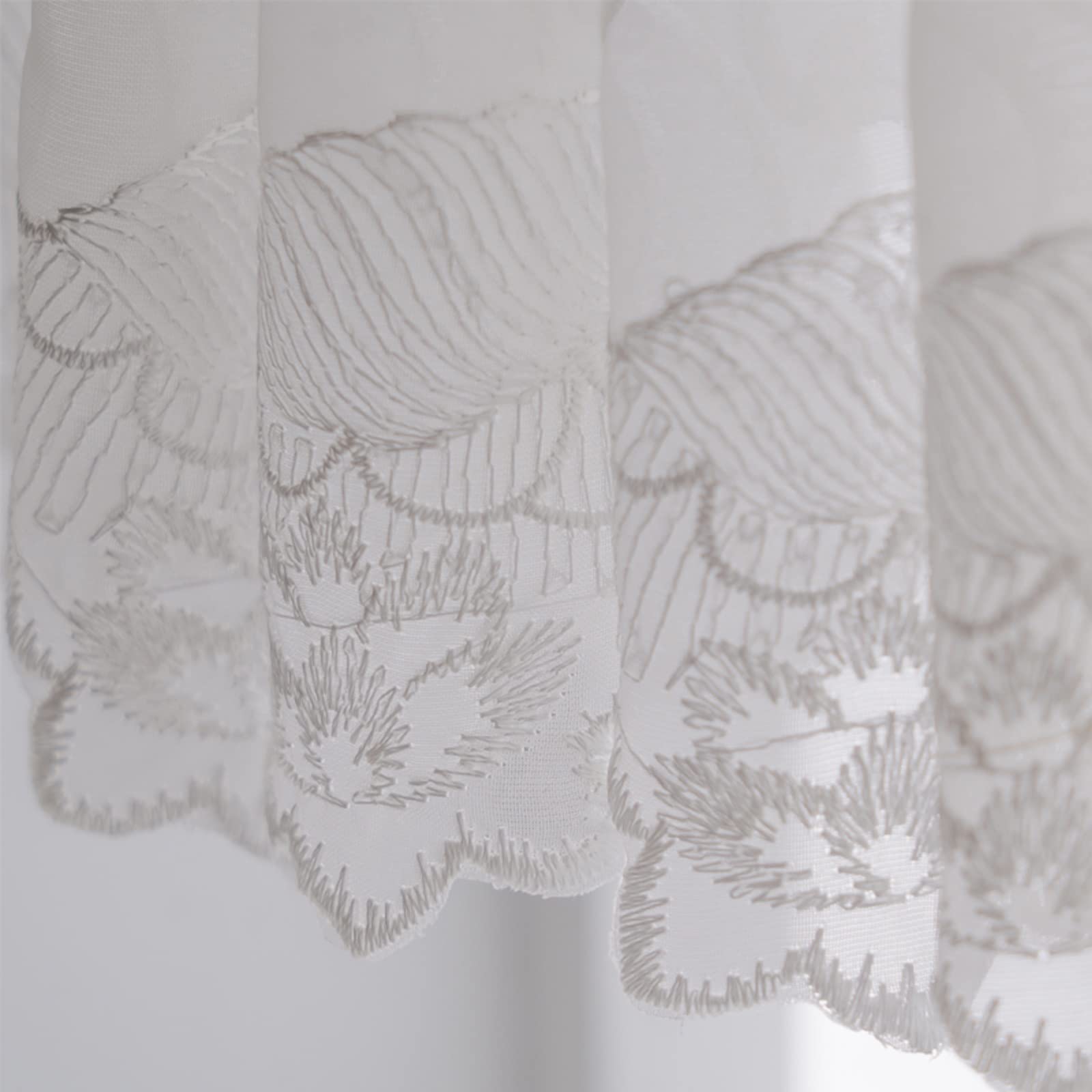 Semi Sheer Embroidered Window Valances - Soft, Durable & Breathable Short Curtain Panels 45x230cm for Living Room, Bedroom, Laundry Room - Perfect for Small Windows & Home Decor