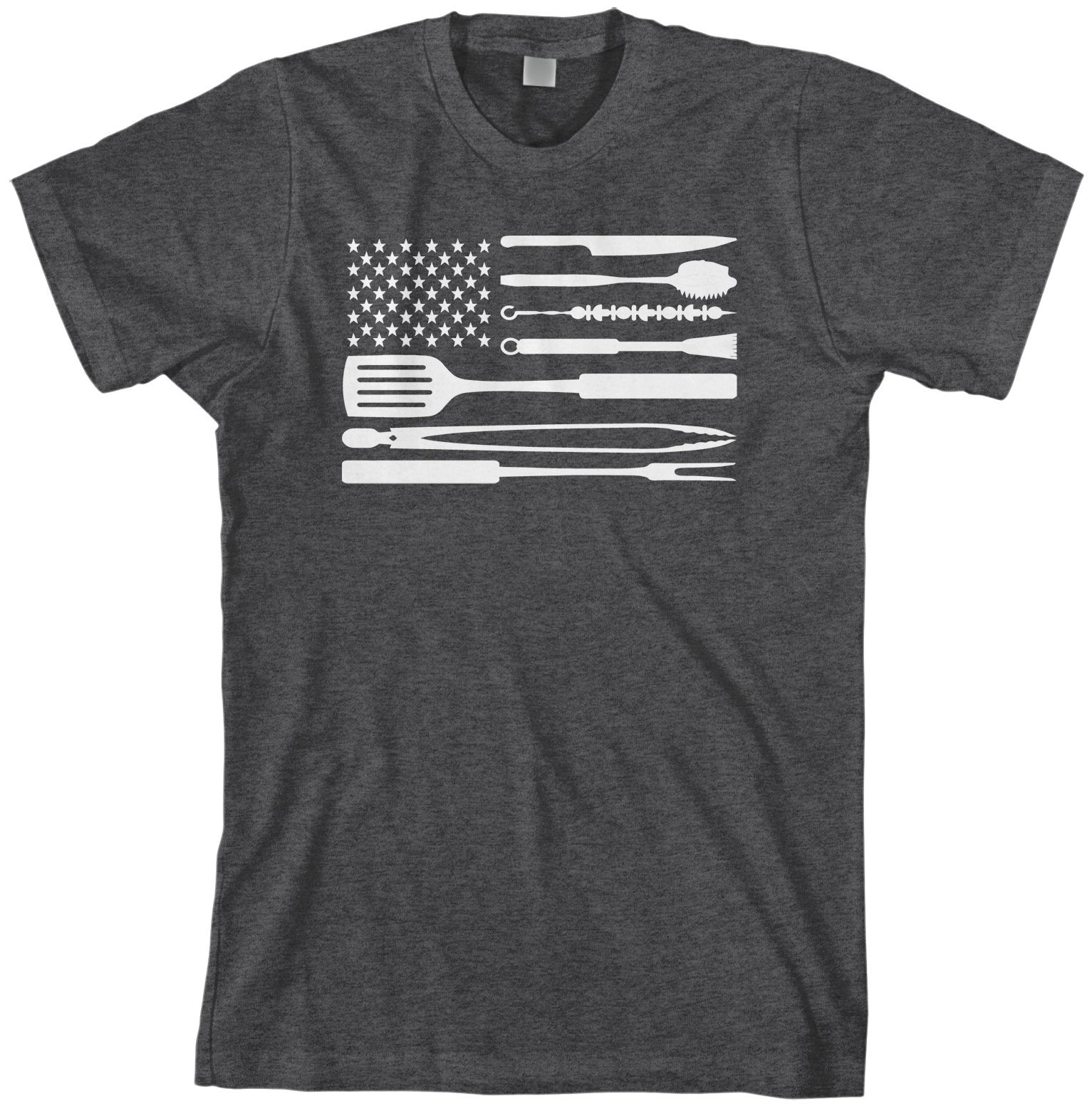 Threadrock Men's Patriotic BBQ Grilling T-Shirt with American Flag Design - Perfect for 4th of July, Memorial Day & Outdoor Cookouts