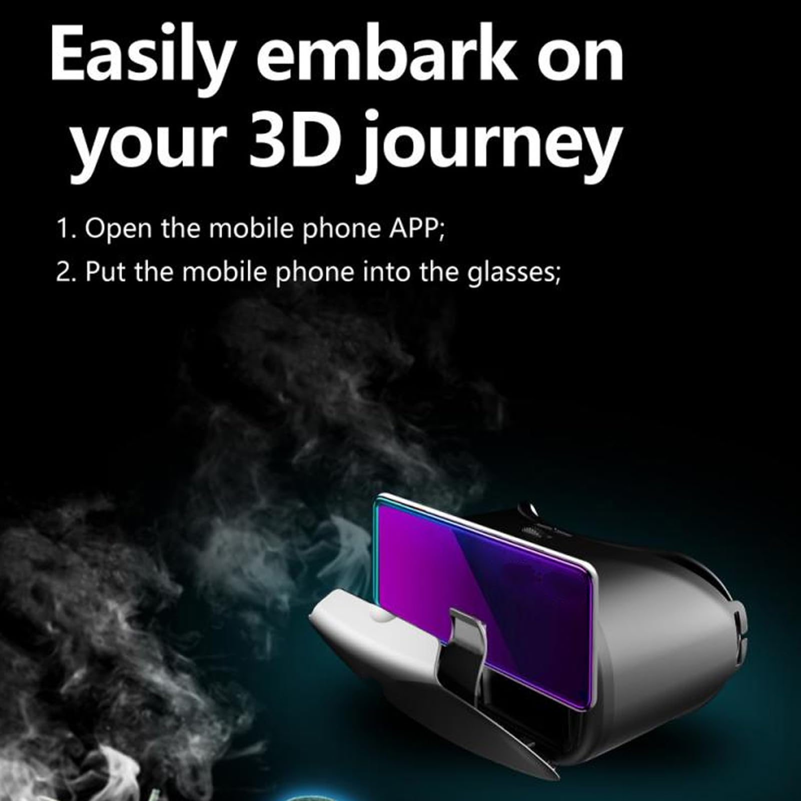 Adjustable VR Headset for Phones 5-7 Inch - Anti Blue Light 3D Virtual Reality Glasses for iOS & Android - Perfect for Mobile Gaming, Movies & Immersive Entertainment