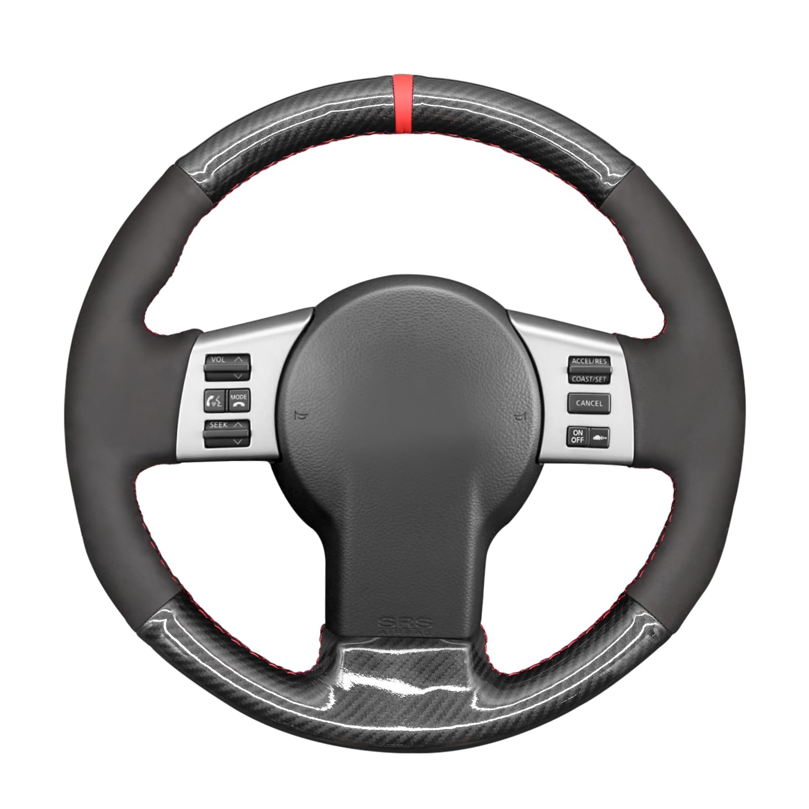 Custom MEWANT PU Carbon Fiber Steering Wheel Cover for Infiniti FX/Nissan 350Z - Driving Comfort