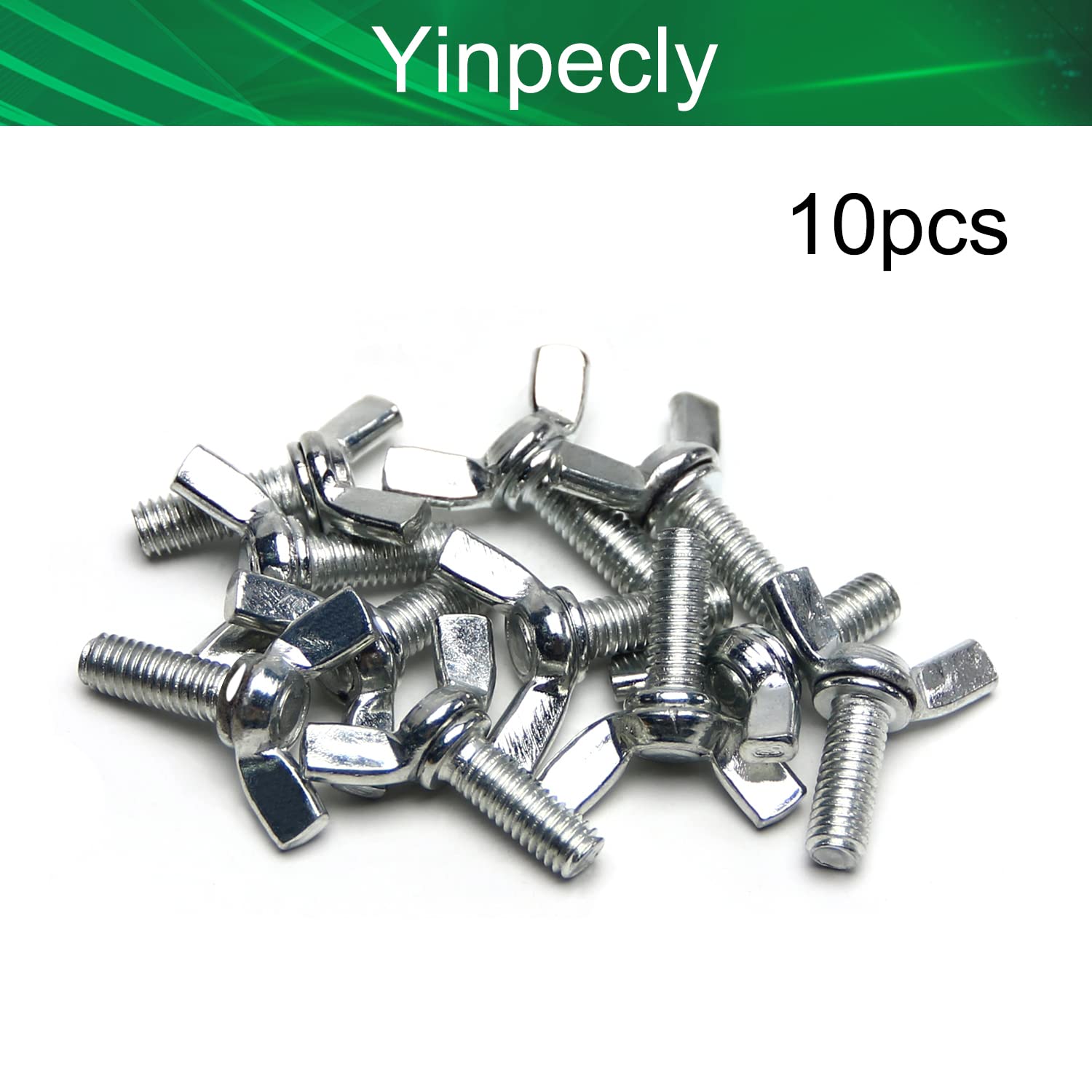 M6x16mm Wing Screws Bolts 10Pcs - Carbon Steel Thumb Screws for DIY & Machinery