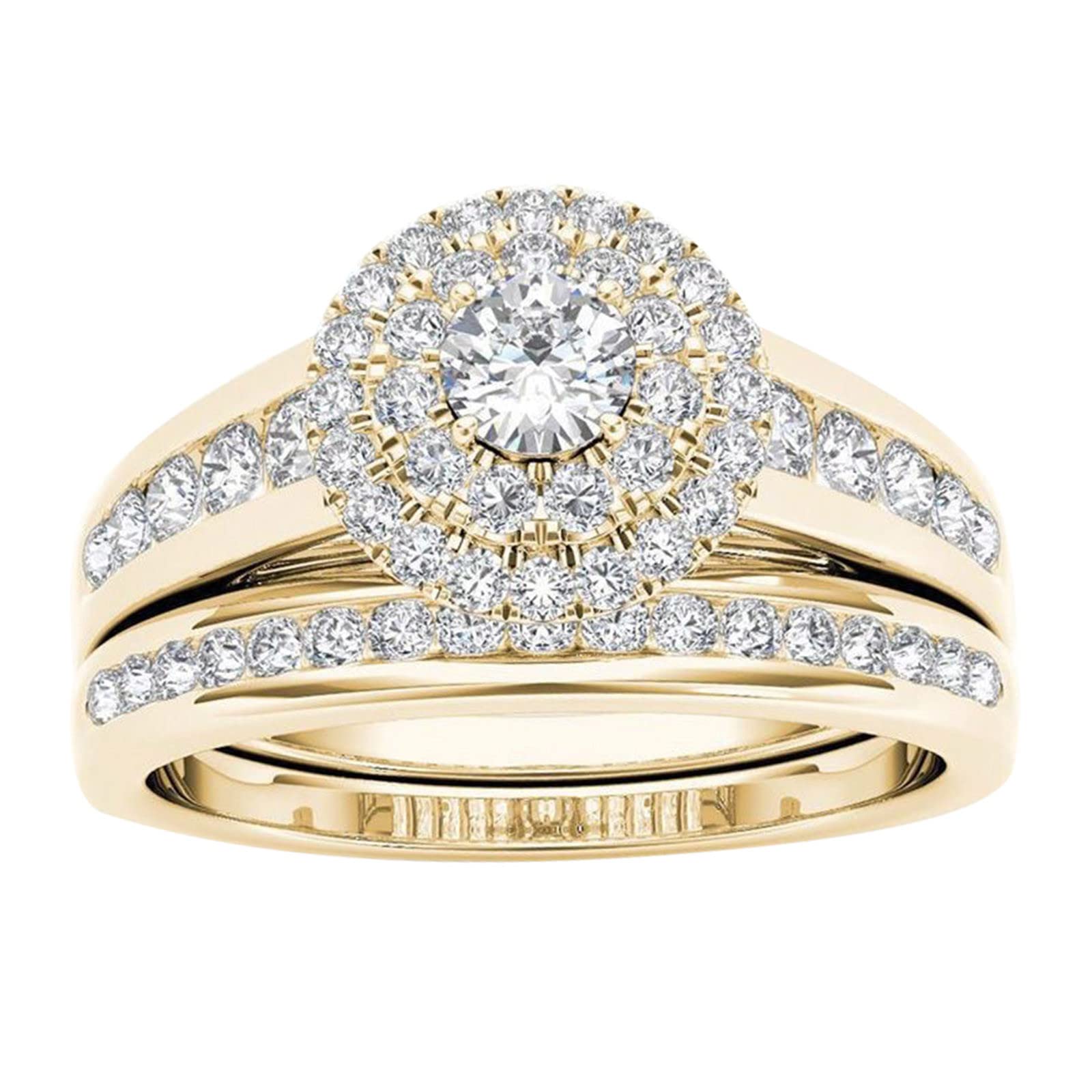 European & American Couple Rings - Zircon Inlaid Classic Wedding Bands for Him & Her | Perfect for Anniversaries, Engagements and Romantic Gifts