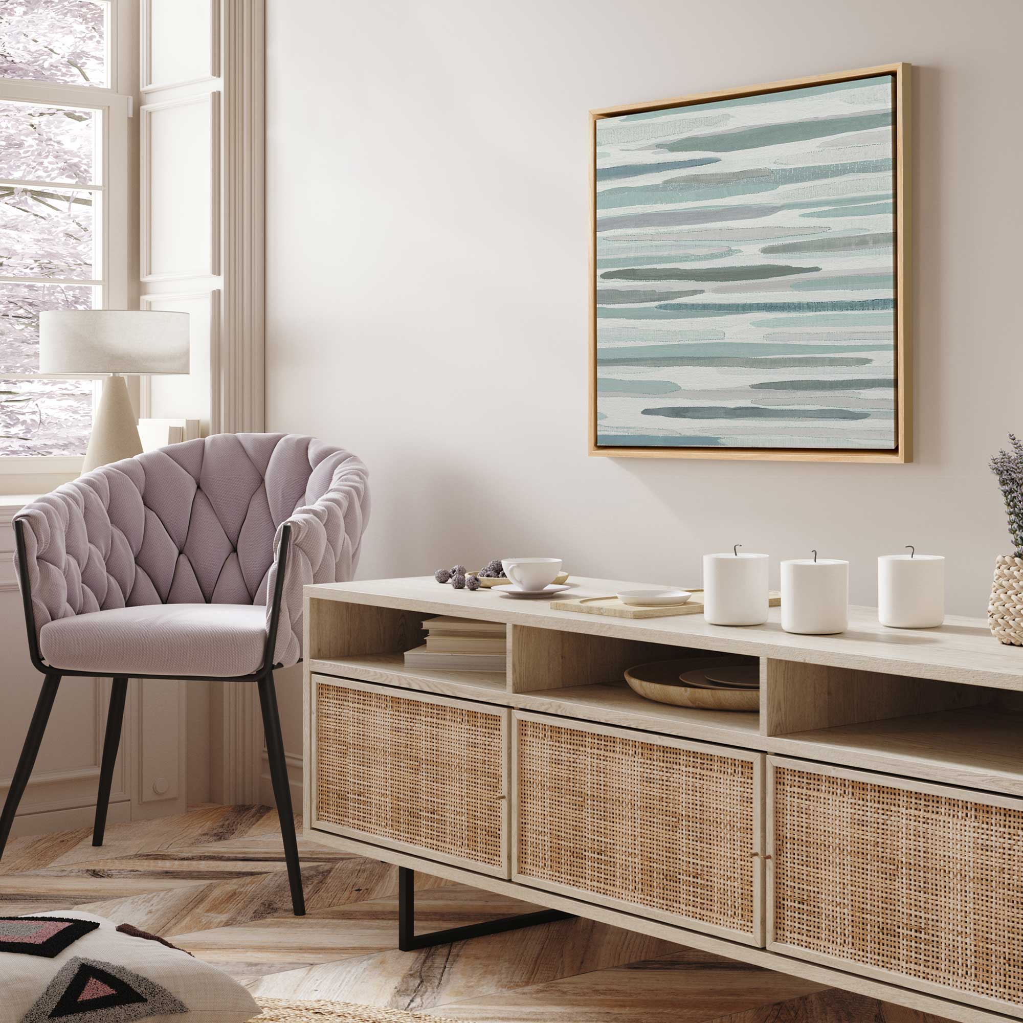 Cresting Calm v2 - Modern Abstract Ocean Wave Canvas Wall Art Print for Living Room, Bedroom & Office Decor