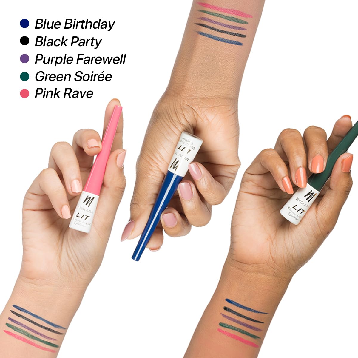 MyGlamm LIT Glossy Liquid Eyeliner - Waterproof Smudge-Proof Long Lasting Eyeliner - Vibrant Blue Color - 3.5ml - Perfect for Birthday Makeup, Parties & Special Occasions
