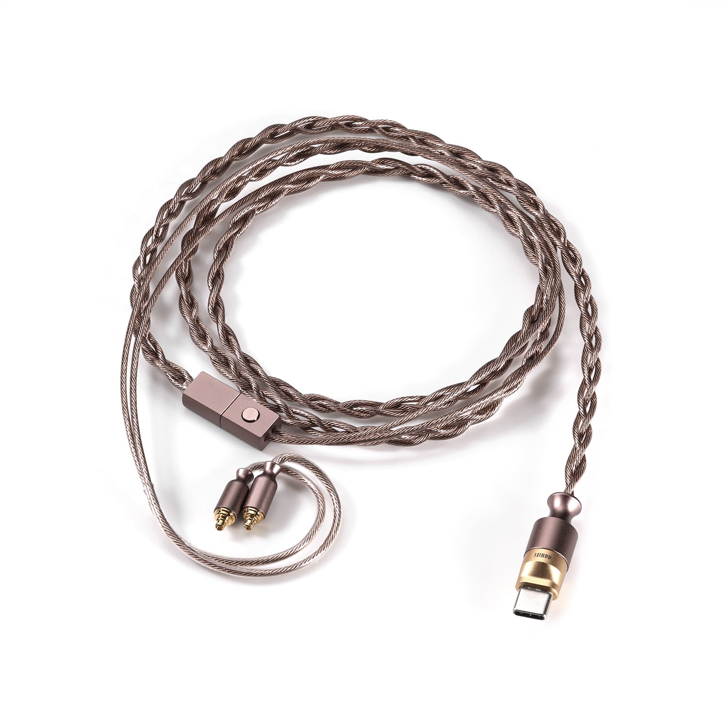 DD ddHiFi M130B Coffee USB C to 3.5mm Audio Upgrade Cable with Microphone - High-Quality Replacement Cable for Earphones, Headphones, Gaming Headsets - Perfect for Music Lovers, Gamers & Audiophiles