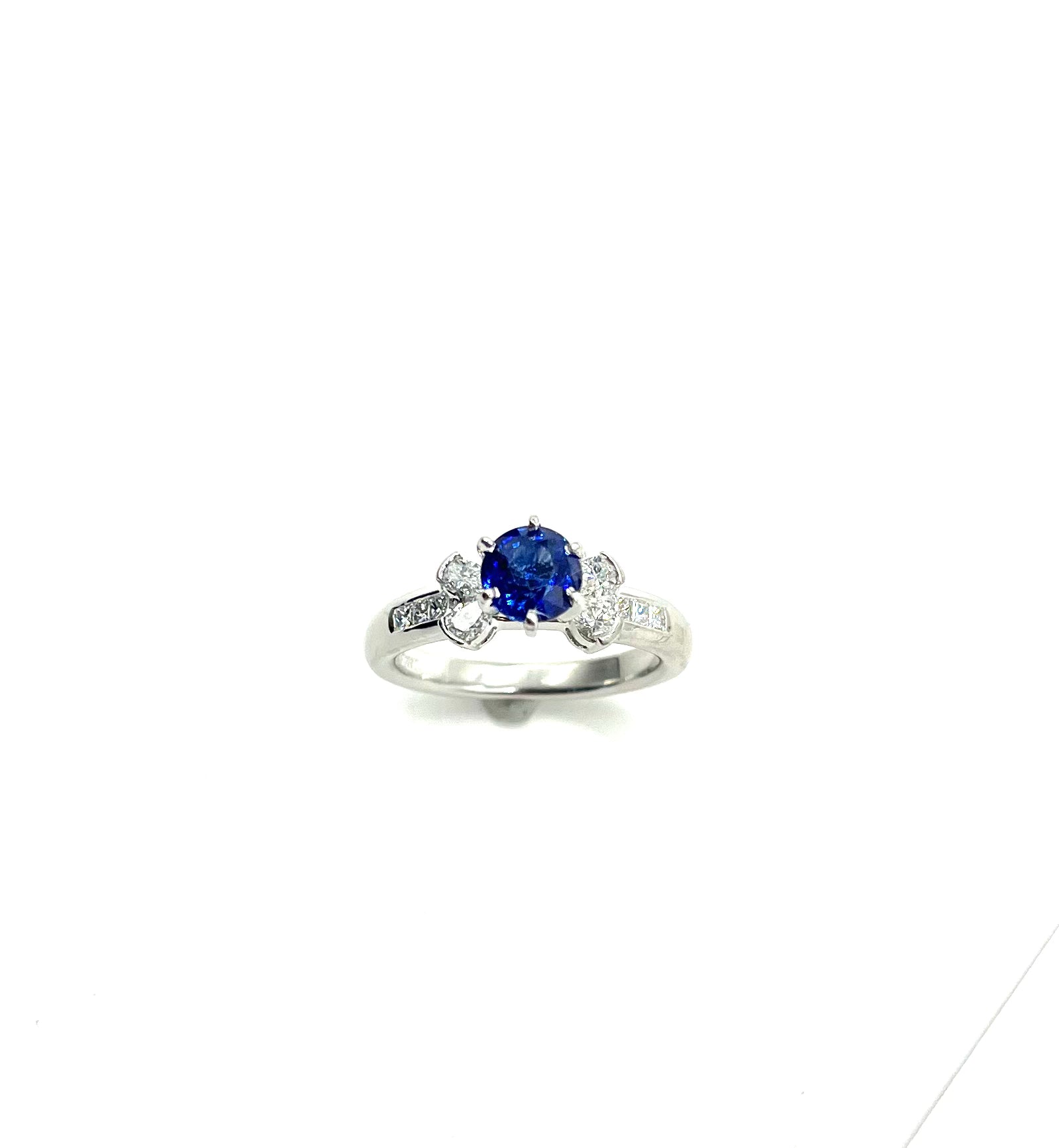 Exquisite Platinum Sapphire and Diamond Ring for Women - Elegant Engagement, Wedding, or Anniversary Jewelry Gift