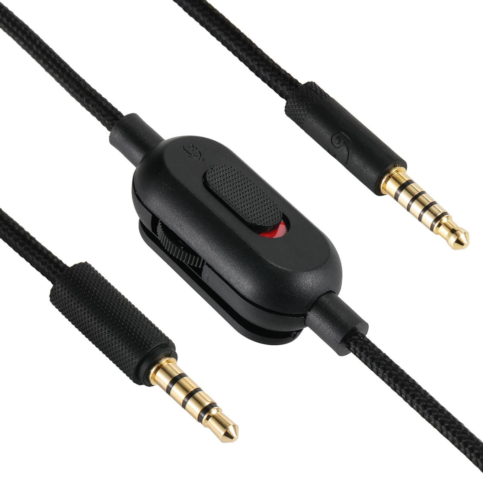 Premium Replacement Audio Cable for Logitech G433/G Pro X/G Pro/G233 Gaming Headphones - Braided AUX Cord with Volume Control & Mic Mute - Durable Black Gaming Headset Accessory for PC, PS4, Xbox & Mobile Gaming