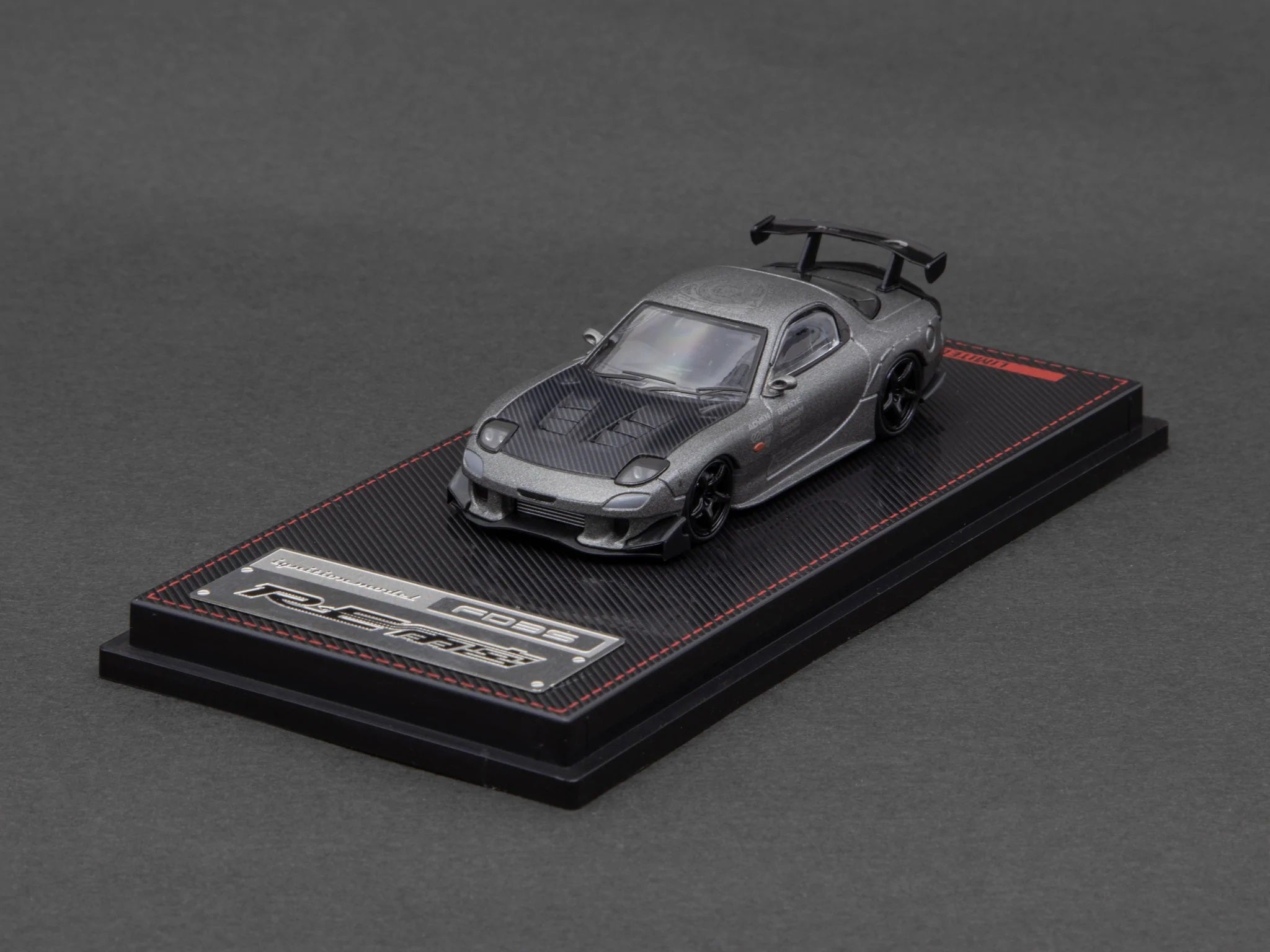 1:64 Scale Mazda RX-7 FD3S RE Amemiya Model Car in Titanium Gray - Diecast Collectible for Display, Racing Enthusiasts & Japanese Car Lovers