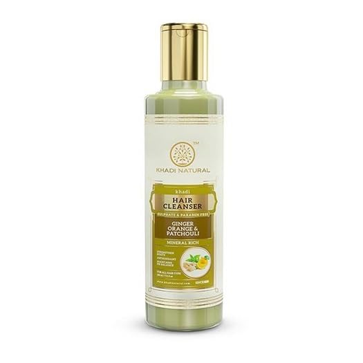 Natural Ginger Orange & Patchouli Cleanser/Shampoo - Ayurvedic Herbal Hair & Body Wash for Dry Scalp & Sensitive Skin - Perfect for Daily Use & Aromatherapy