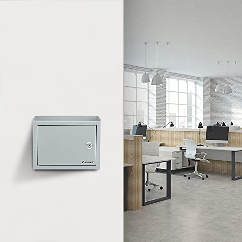 Barska Wall Mount Multi-Purpose Locking Mail Drop Box with Key Lock - Secure Mailbox for Home, Office & Classroom - Perfect for Package Delivery, Documents & Confidential Mail Collection
