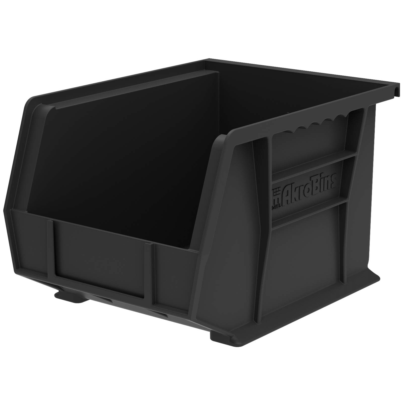 Akro-Mils 30239 AkroBins Plastic Storage Bins - 6-Pack Hanging Stackable Organizer Containers (11x8x7 Inches, Black) for Garage, Workshop, Office & Home Organization