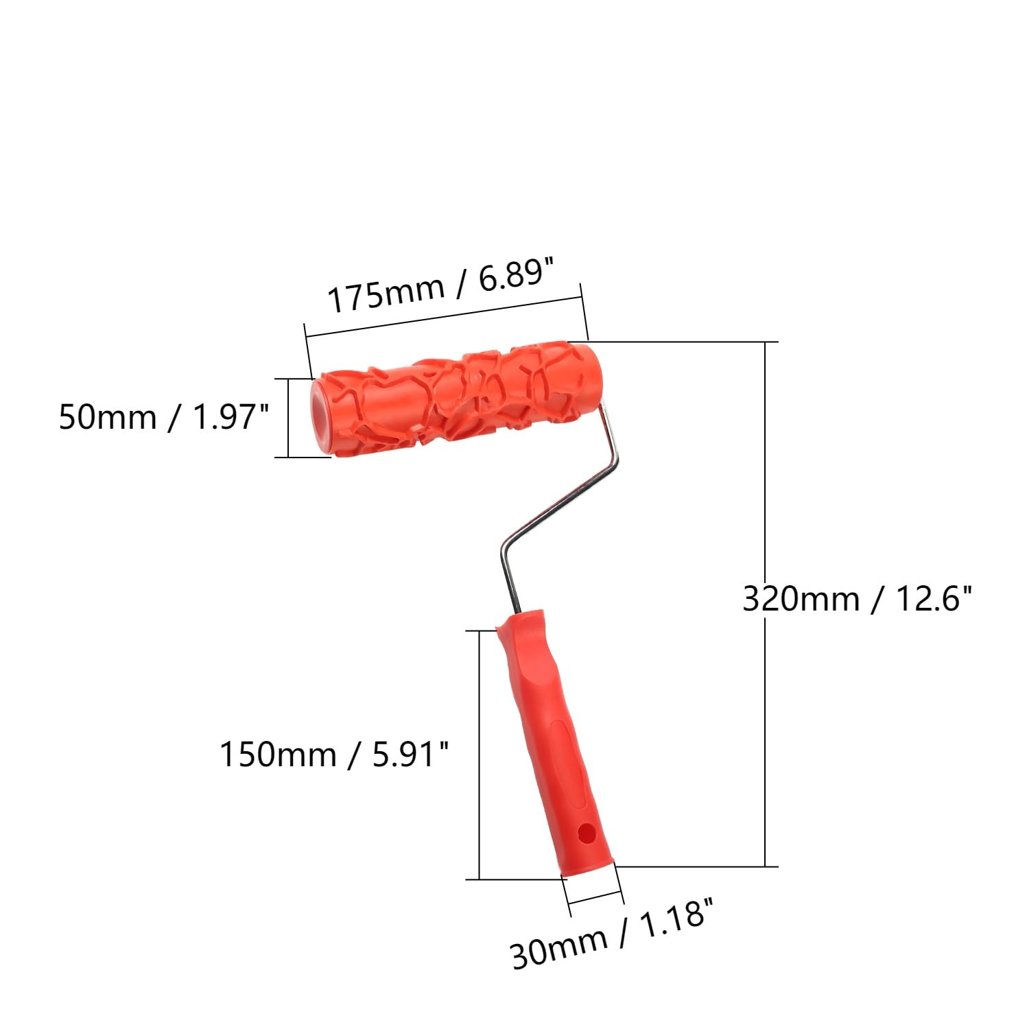Premium Aicosineg Paint Roller Set - Wall Painting Tools Kit with Rubber Decorative Roller, Portable Frame & Smooth Finish Brush - Perfect for Home Renovation, DIY Wall Painting & Interior Decoration Projects