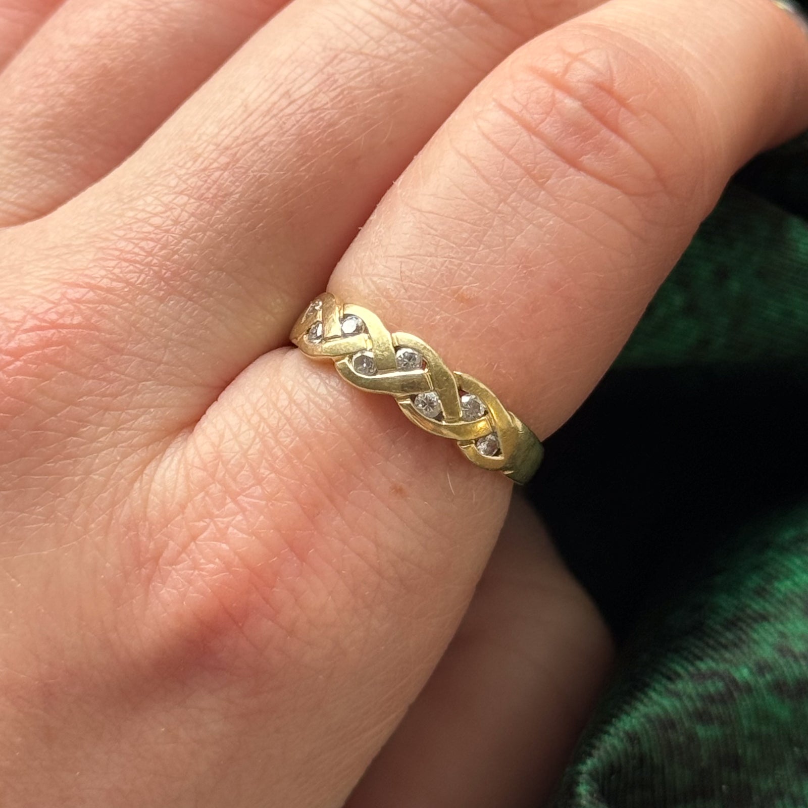 Birks' Braided Diamond Ring | 0.20ctw Diamond Wedding Band | Size 7.25 | 14K White Gold | Elegant Stackable Ring for Women | Perfect for Anniversary, Engagement & Everyday Wear