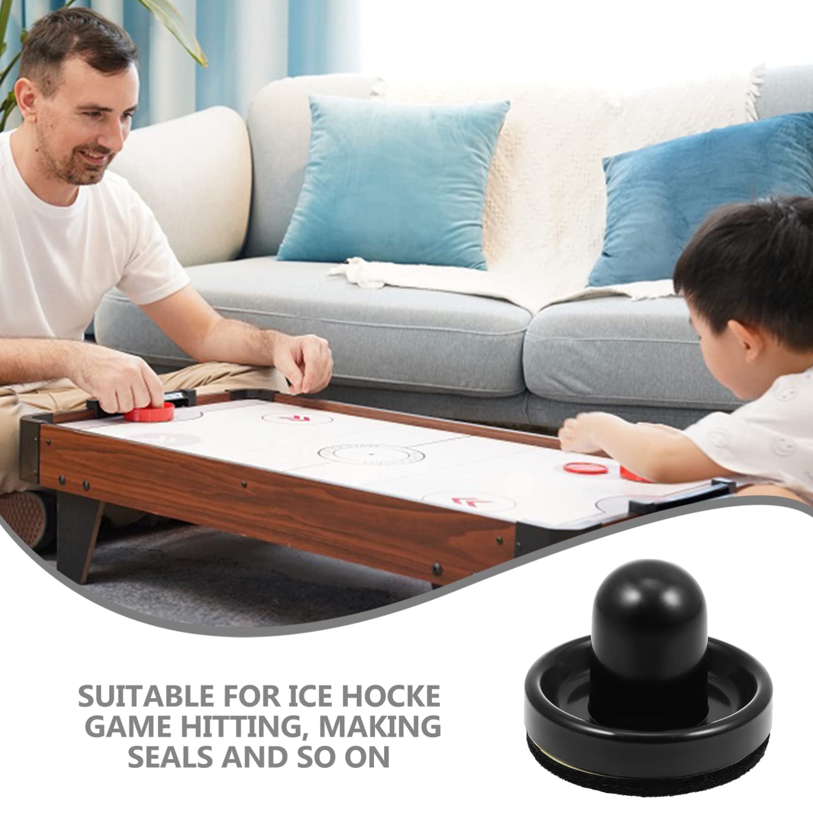 1 Set Air Hockey Paddles & Pushers - Replacement Hockey Game Accessories for Table Hockey, Includes Ball Headers & Lint Remover - Perfect for Home Arcade, Game Room, and Family Fun Nights