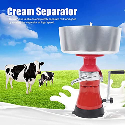 12L Manual Cream Centrifuge Separator - Adjustable Speed Fresh Milk Skimmer for Camel, Goat & Cow Milk | Perfect for Homemade Cheese, Yogurt & Dairy Processing