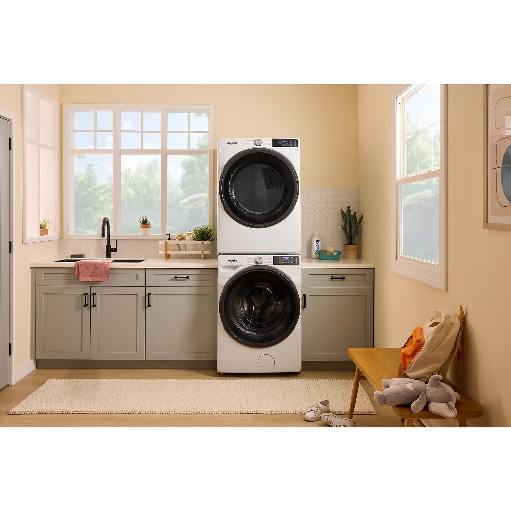 Whirlpool WGD5720RW 7.4 Cu.Ft. White Gas Dryer with Wrinkle Shield™ - Perfect for Large Families & Laundry Rooms | Fast Drying & Fabric Care