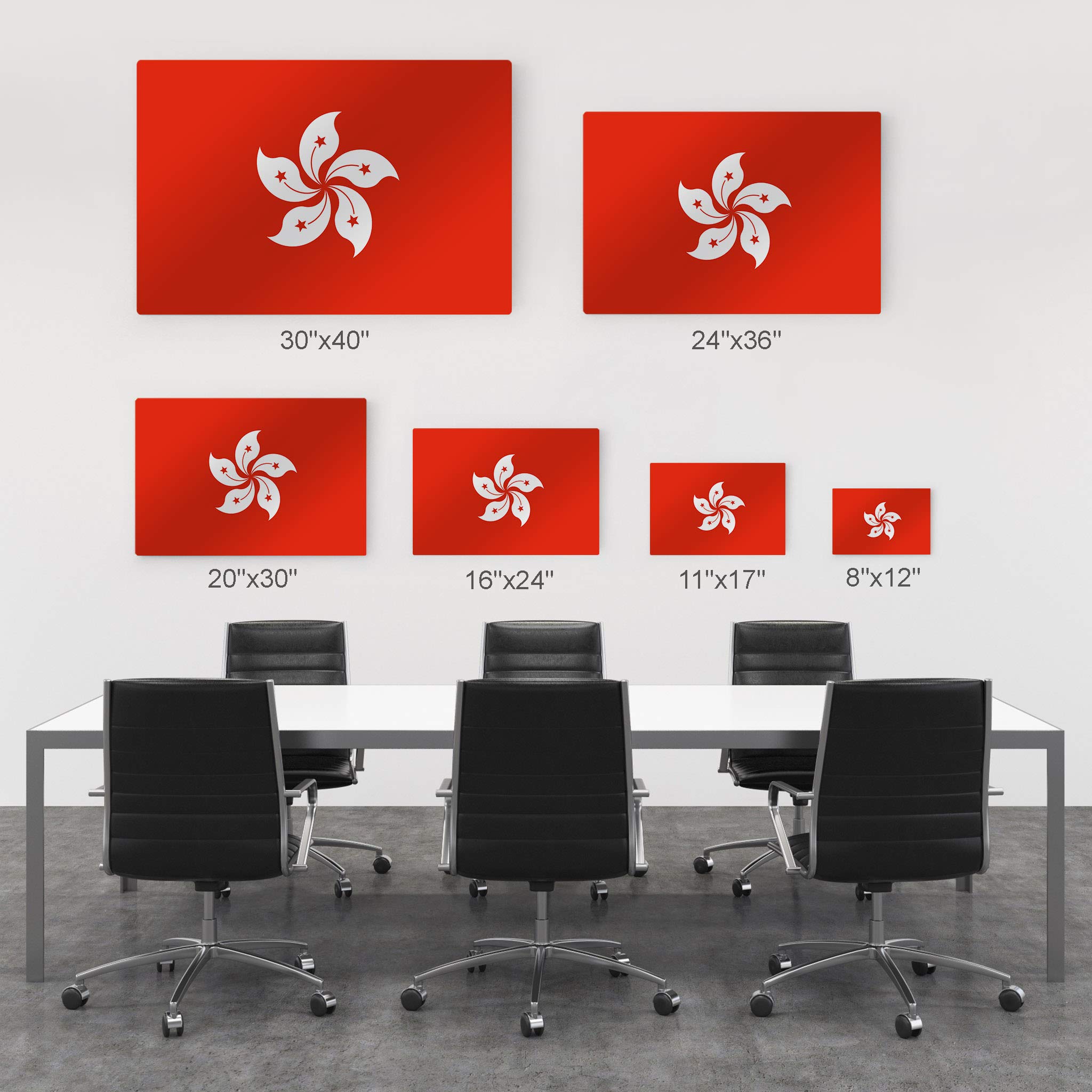 Hong Kong Flag Metal Wall Art - 20x30 Inch Modern Home Decor, Ready to Hang | Perfect for Office, Living Room, Dorm, Bedroom, Kitchen, Man Cave, Sports Club & Bar | Made in USA