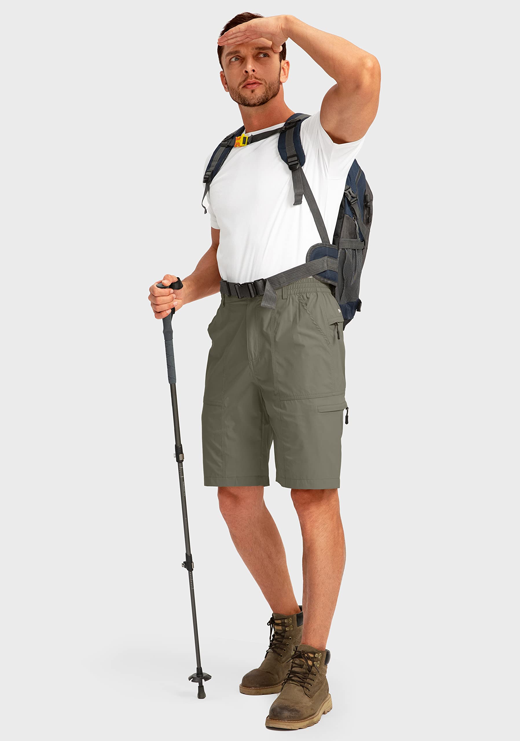 Viodia Men's Quick Dry Hiking Cargo Shorts - 6 Pockets Lightweight Stretch Outdoor Shorts for Fishing, Golf & Summer Activities | Perfect for Camping, Travel & Casual Wear