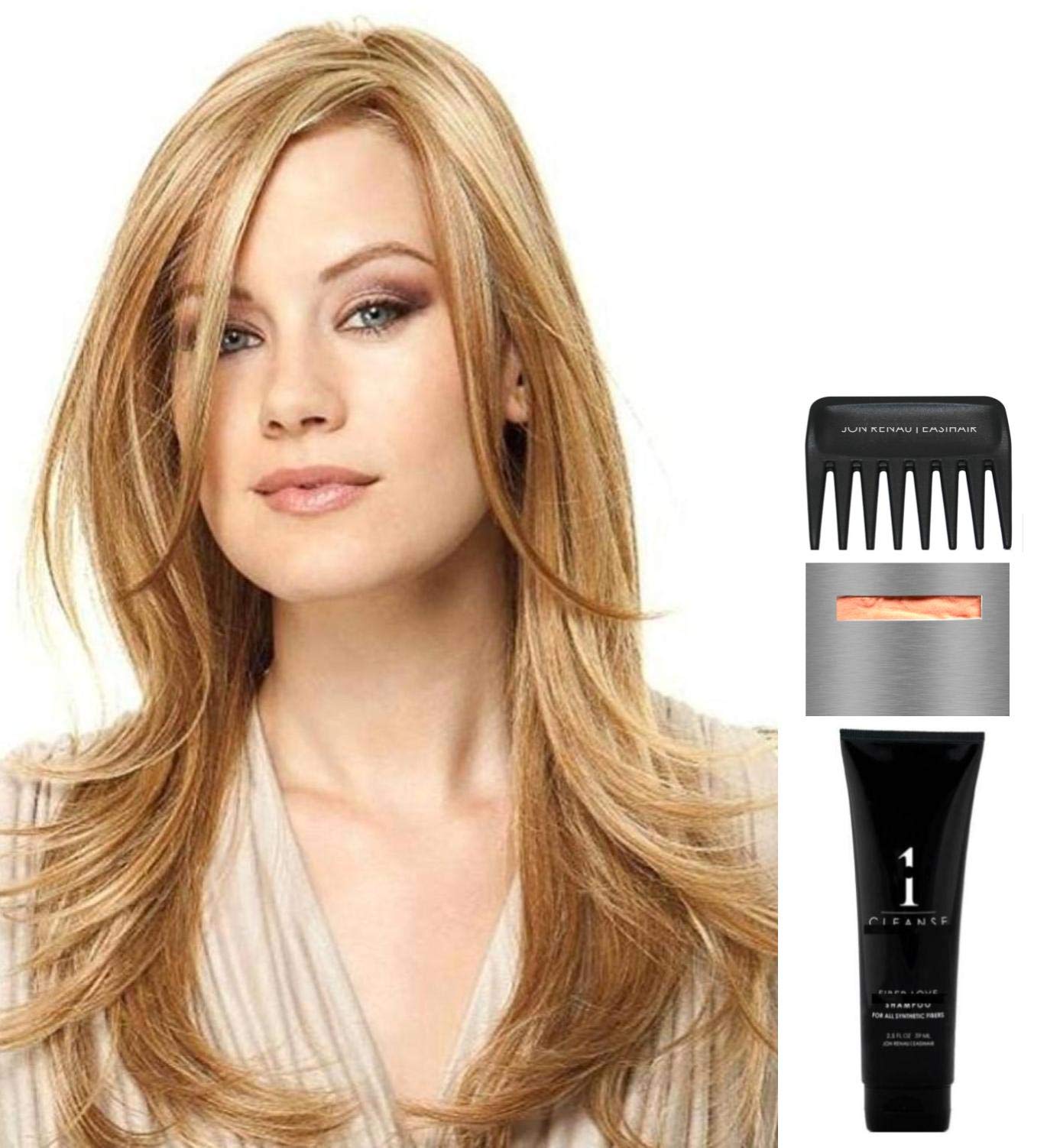 Raquel Welch Scene Stealer Wig Bundle - 5 Items (RL1425 Color) with Christy's Wigs Q&A Booklet, Wig Shampoo, Wig Cap & Wide Tooth Comb | Perfect for Cosplay, Costume Parties & Everyday Styling