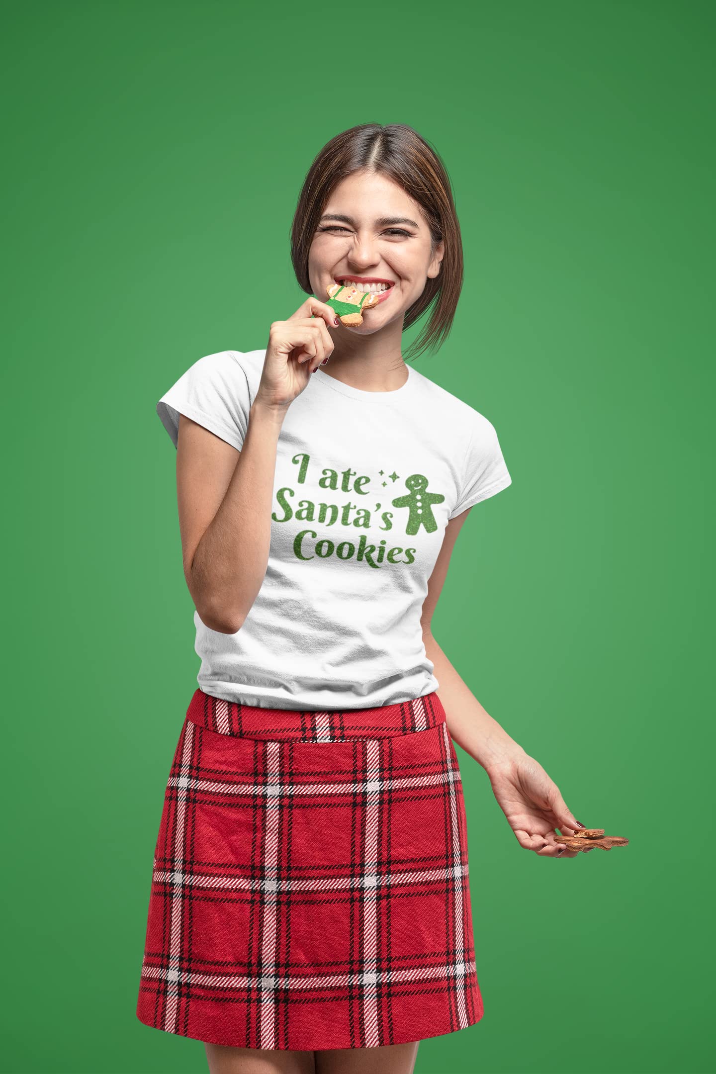 I Ate Santa's Cookies Iron On Decal - Christmas Pajamas & T-Shirt Transfer - Black Glitter Design for Holiday DIY & Festive Outfits