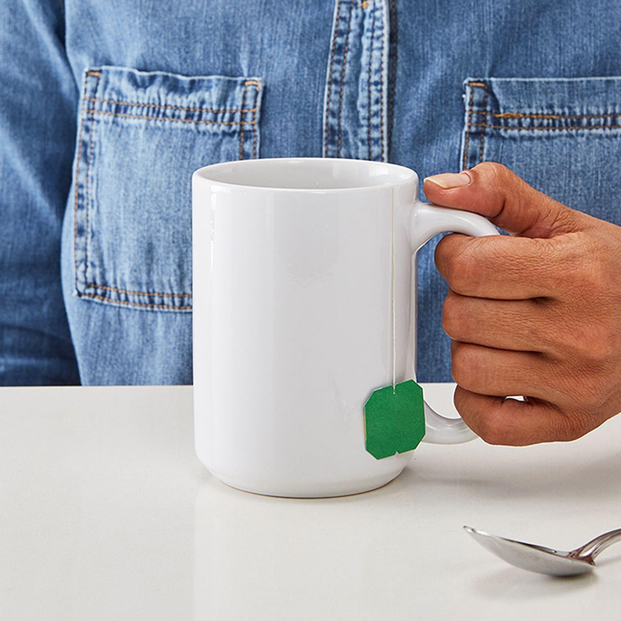 Acoustic Guitar Large Coffee Mug - 15 oz White Ceramic Cup for Tea, Coffee & Hot Drinks - Perfect for Musicians, Guitar Lovers & Office Use