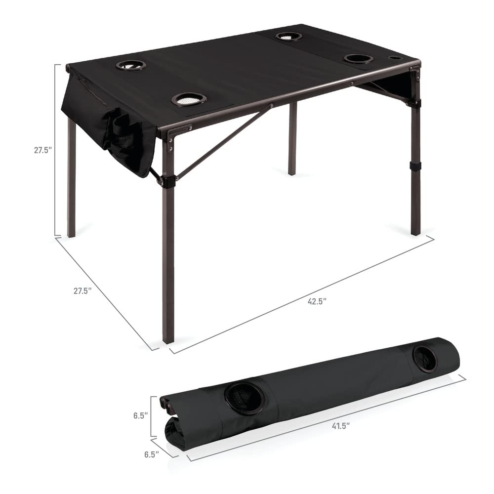 PICNIC TIME NCAA Virginia Tech Hokies Soft Top Travel Table - Portable Folding Table for Camping, Tailgating & Outdoor Events - Black, One Size (799-00-179-604-0) - Perfect for Picnics, Beach Trips & Sporting Events
