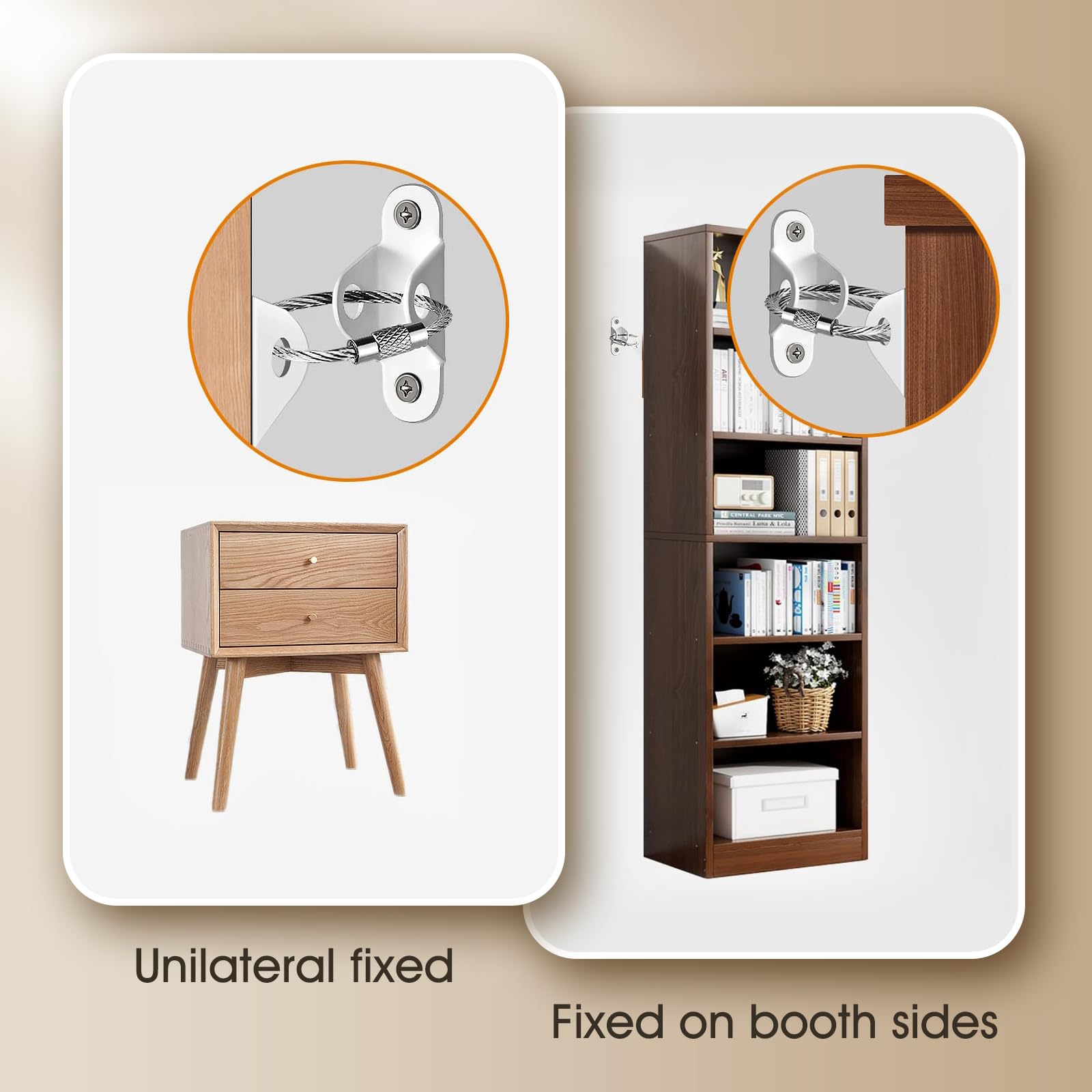 Baby Proofing Furniture Anchors & Straps - Anti-Tip Safety Straps for Furniture (60lbs Capacity) - Secure Cabinets, Dressers & TVs for Child & Pet Safety - Ideal for Earthquake Protection & Home Safety (1-Pack)    **Usage Scenarios:** Perfect for securing bookshelves, dressers, TV stands, and cabinets to prevent tipping accidents, ensuring child and pet safety in homes, nurseries, and daycare centers. Also ideal for earthquake-prone areas.