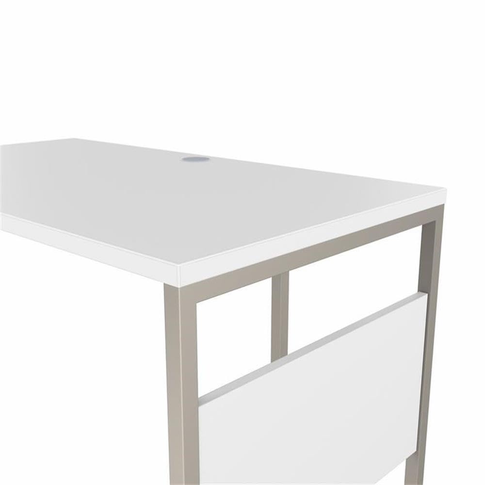 Bush Business Furniture Hybrid L-Shaped Desk with Sturdy Metal Legs - Perfect for Home Office, Small Spaces & Modern Workspaces