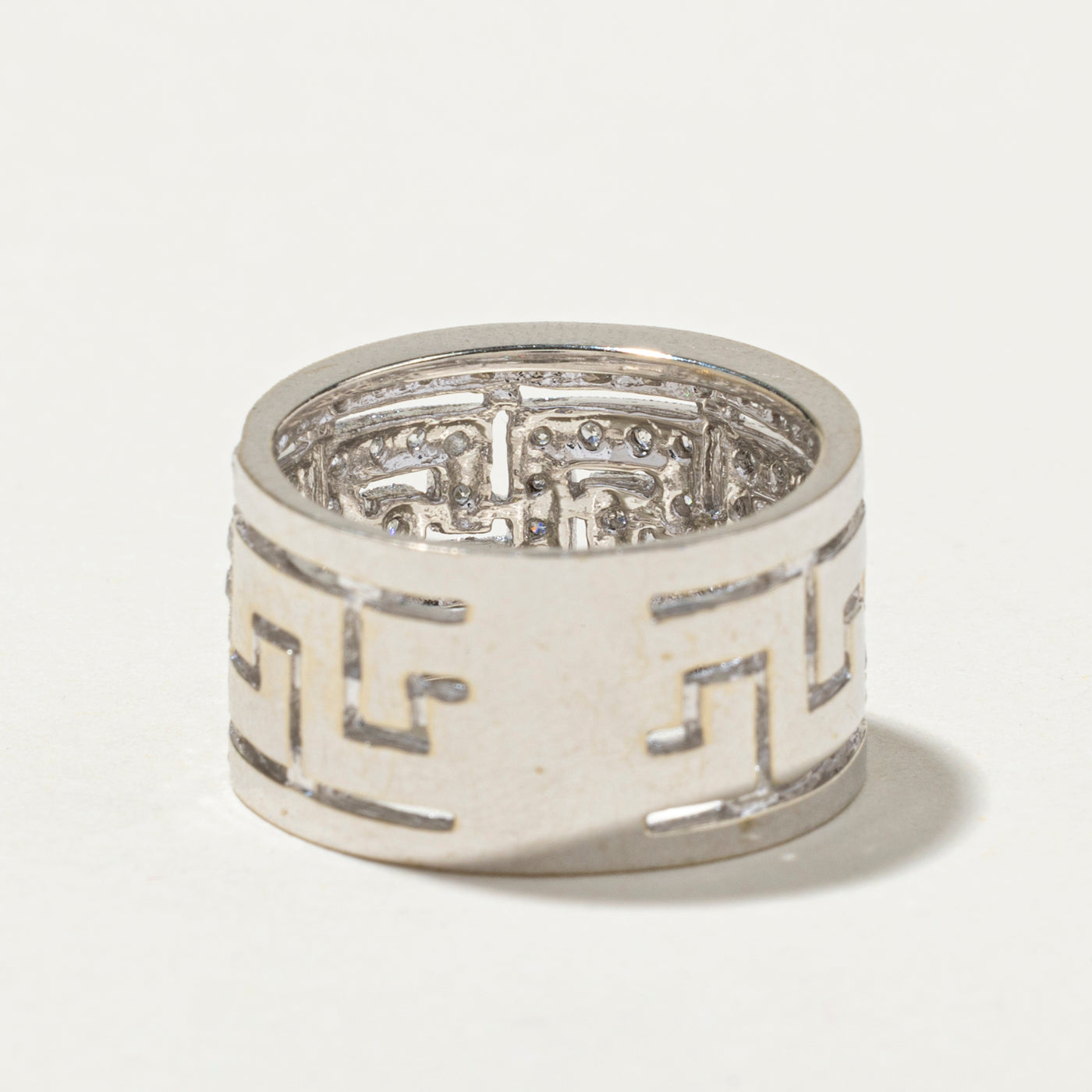 0.86ctw Diamond Geometric Wedding Band Ring - Size 6.75, Elegant Stackable Design for Bridal Jewelry & Anniversary Gifts