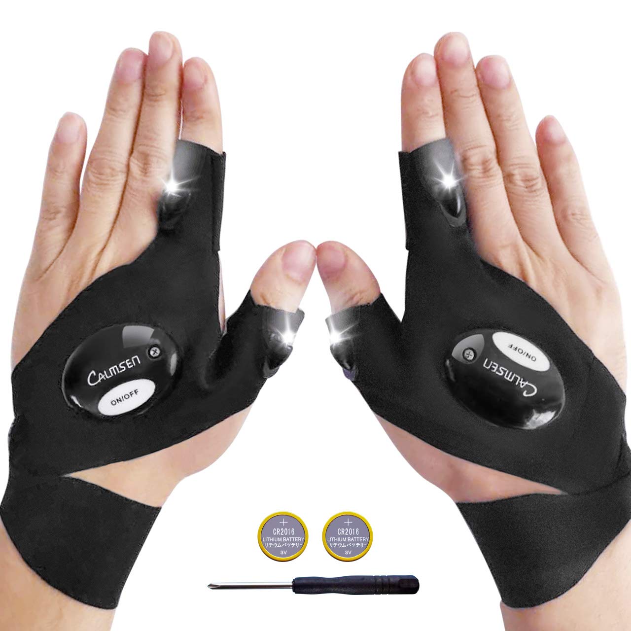 LED Flashlight Gloves for Men - Cool Gadgets, Unique Fishing Gloves, Perfect Stocking Stuffers & Gifts for Men Who Have Everything - Ideal for Night Fishing, Car Repairs & Dark Space Work
