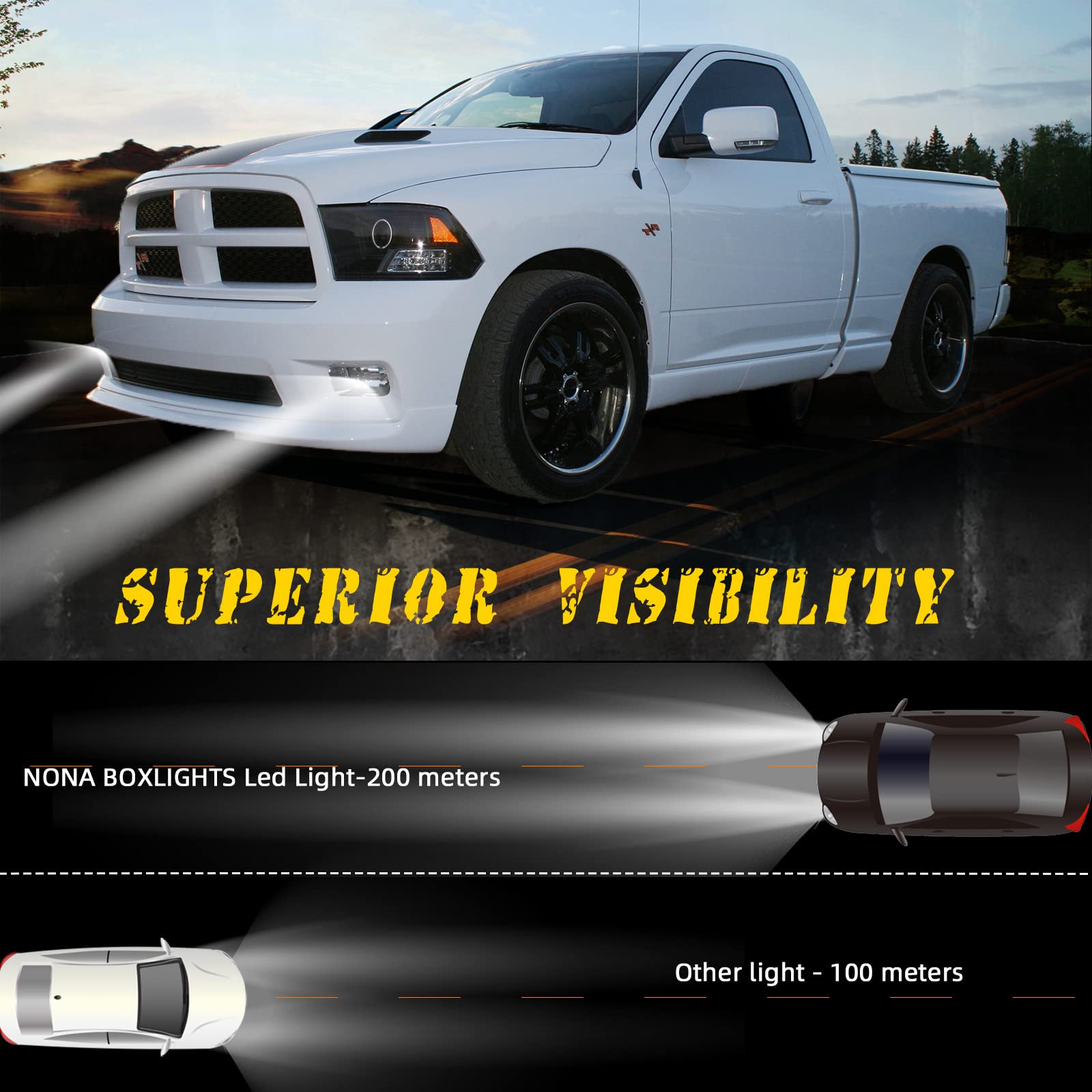 LED Fog Lights with DRL for 2009-2014 Dodge Ram 1500/2500/3500 - 1 Pair Front Bumper Driving Light Assemblies - Perfect for Night Driving & Off-Road Adventures