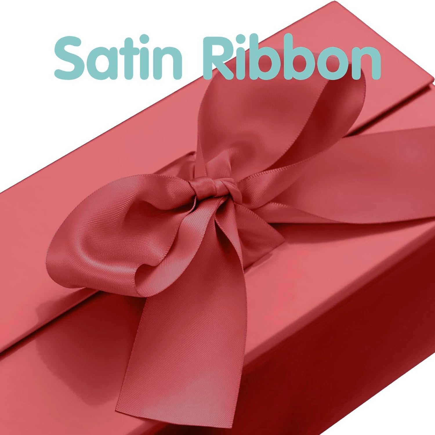 Foldable Maroon Gift Box with Satin Ribbon - Reusable Empty Hamper Box Holds 5kg (24x17x10cm) for Rakhi, Wedding, Birthday & Holiday Gifts - Premium Matte Finish Gift Packaging Solution
