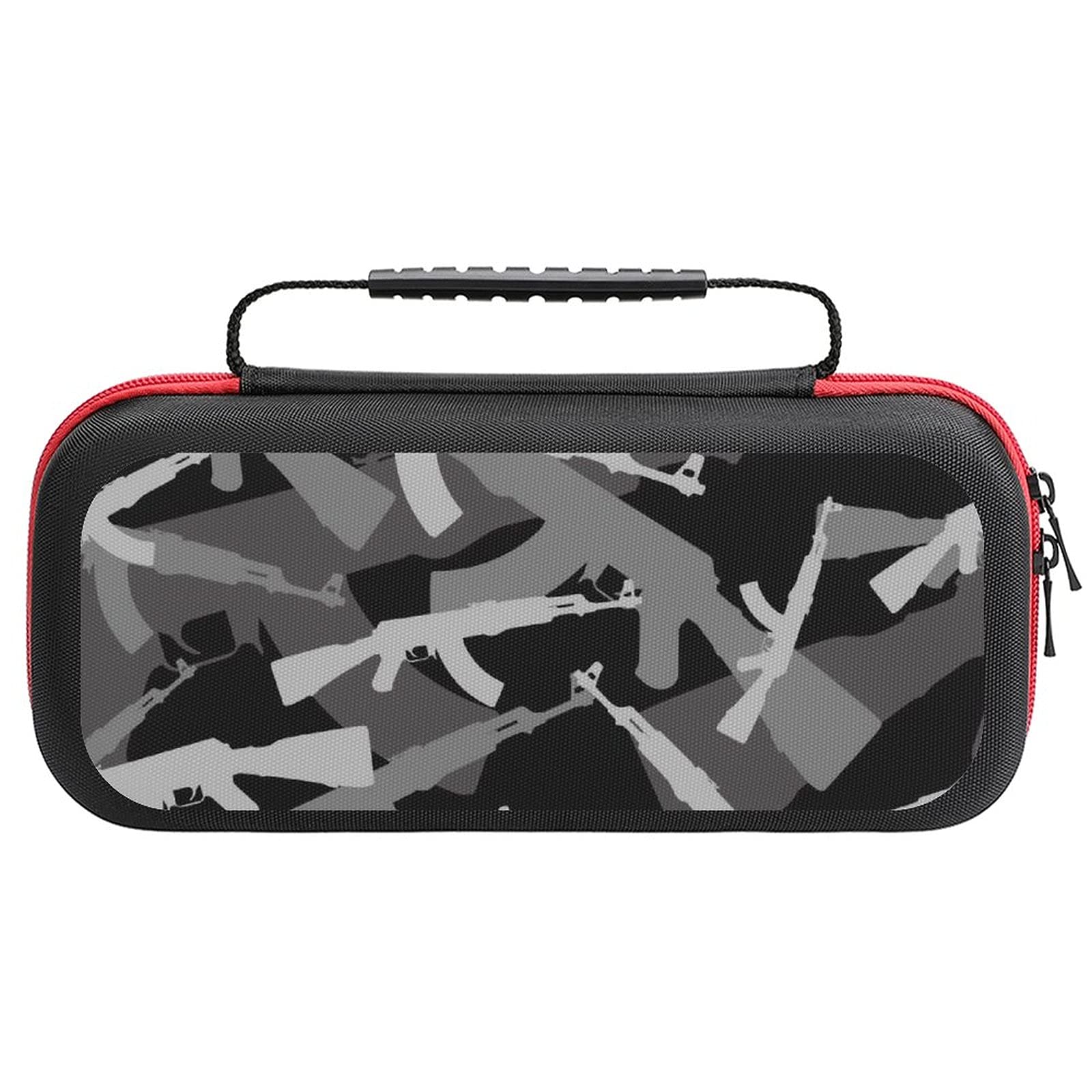 Camo Gun Printed Carrying Case for Nintendo Switch Lite - Portable Travel Storage Bag with Accessories Pouch | Perfect for Gaming On-The-Go & Travel Protection