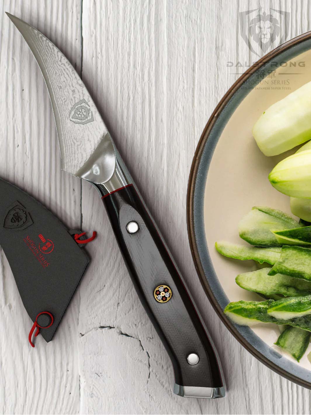 Premium Dalstrong Shogun Series ELITE Bird's Beak Peeling & Paring Knife - 3 Inch Ultra Sharp Japanese Steel Blade for Professional Chefs & Home Cooking - Perfect for Peeling Fruits, Vegetables & Precision Cutting