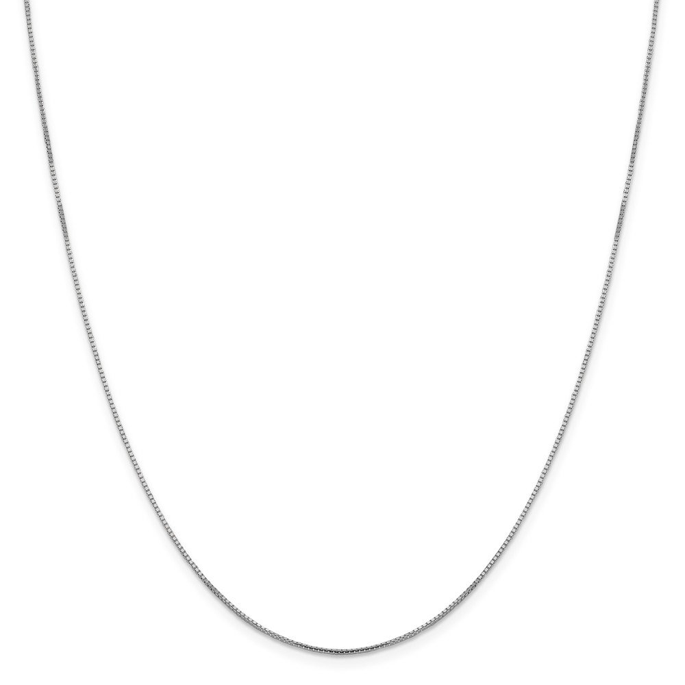 10K White Gold .95mm Sparkle Octagonal Box Chain Necklace for Women - Elegant Fine Jewelry Gift for Anniversary, Birthday & Special Occasions