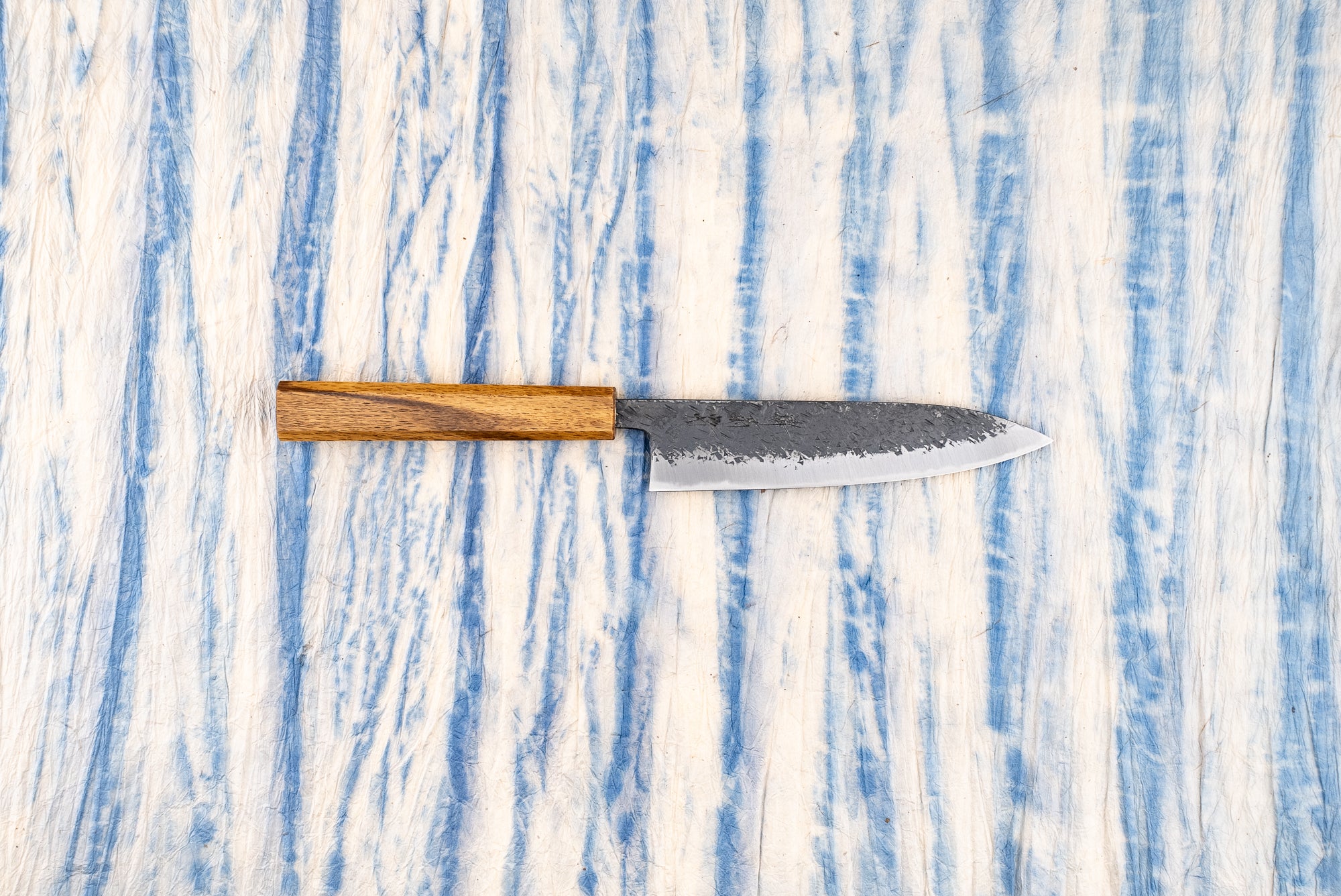 Premium Sakai Kikumori Minomo Kajiya Aogami Kurouchi Tsuchime Petty Knife 150mm - Japanese Blue Steel Kitchen Knife for Slicing, Chopping & Precision Tasks - Perfect for Chefs & Home Cooking