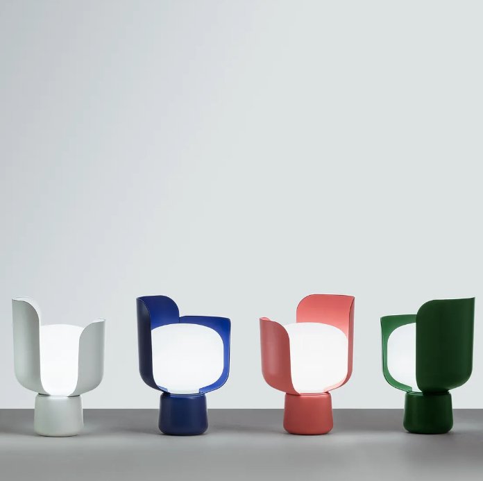 Blom Table Lamp by FontanaArte - Modern LED Bedside Lamp with Adjustable Brightness for Living Room, Bedroom & Office Decor
