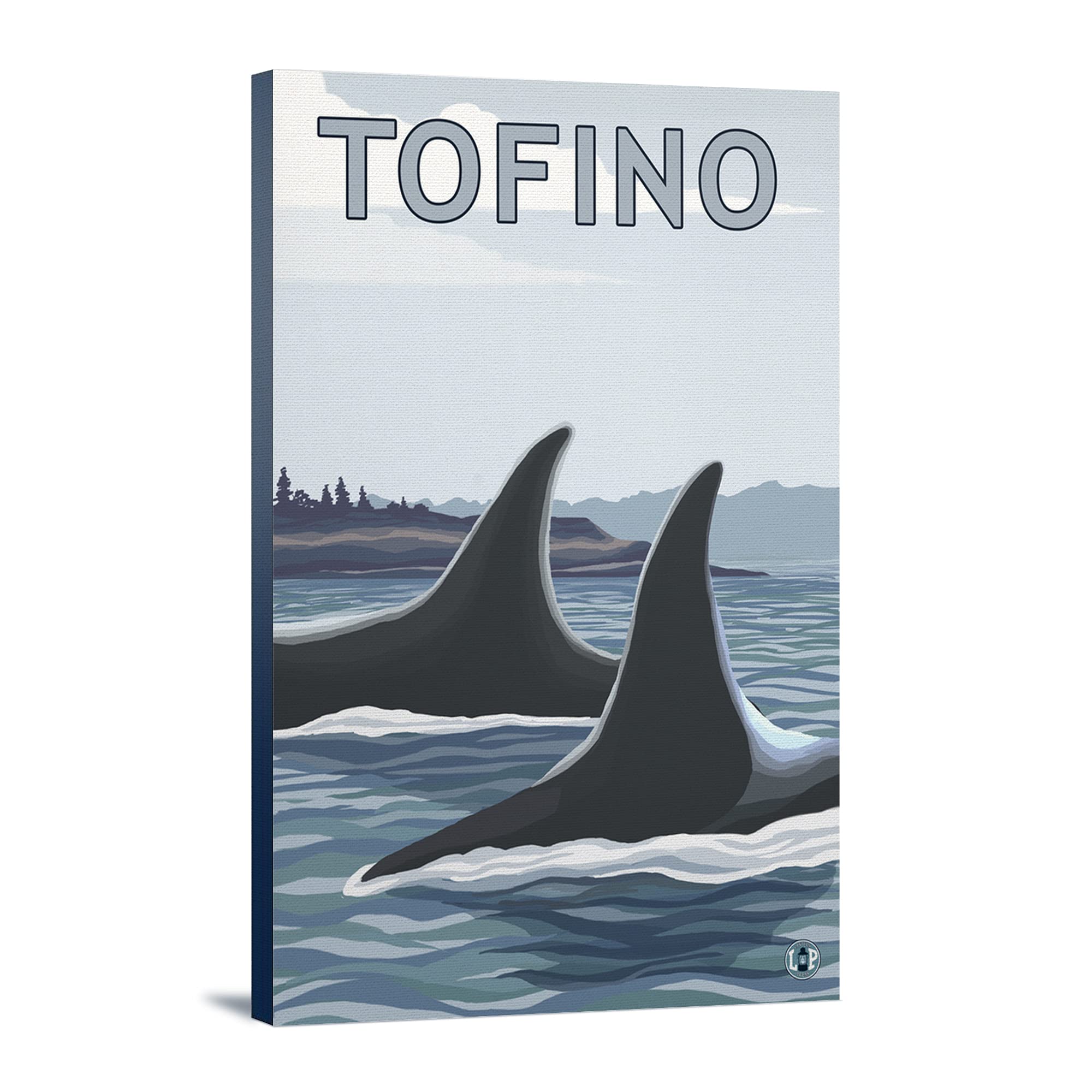 Lantern Press Tofino Canada Orca Fins Wall Art - 12x18 Wrapped Canvas Print for Home & Office Decor - Perfect for Living Room, Bedroom or Coastal Theme Interior Design