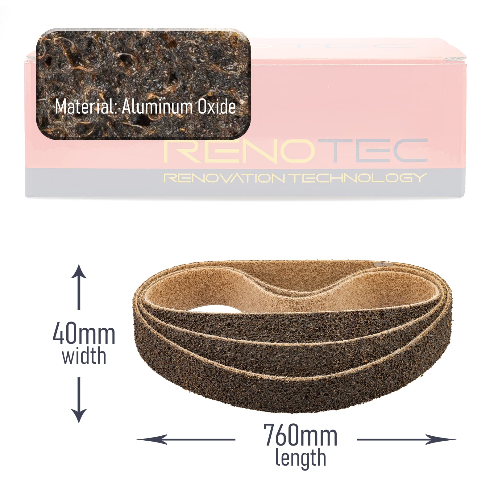 40 x 760mm Nylon Sanding Belt 12-Pack - 3 Each of 150/240/400/600 Grit Non-Woven Abrasive Belts for Surface Conditioning, Polishing & Grinding - Perfect for Pipes, Curved Surfaces & Handrails - Ideal for Woodworking, Metal Finishing & DIY Home Improvement Projects