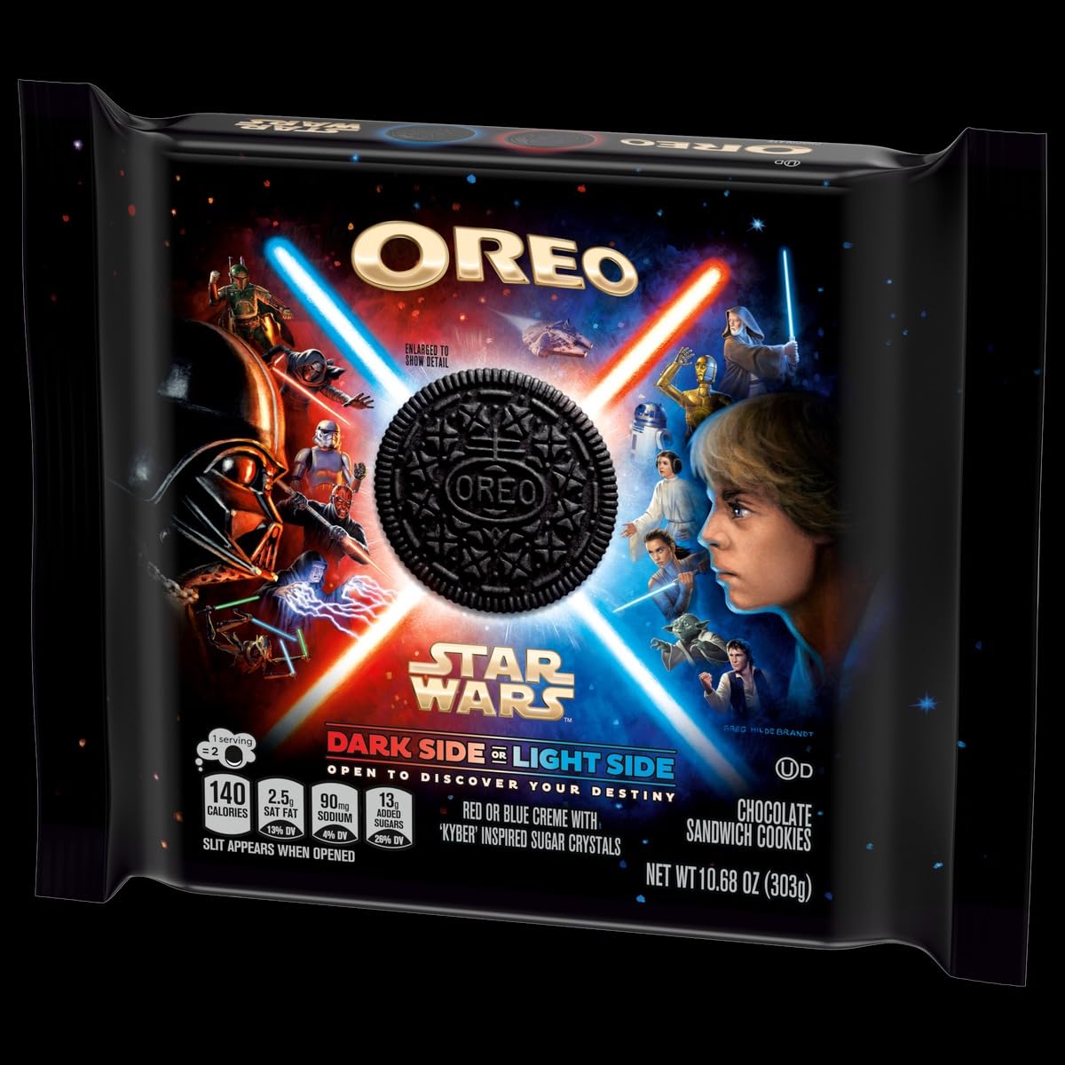 Delicious Oreo-Style Chocolate Sandwich Cookies - Light vs Dark Side Character Cookies, 10.7 oz (Pack of 3) | Perfect for Snacking, Lunchboxes & Party Treats | Shipped from Canada