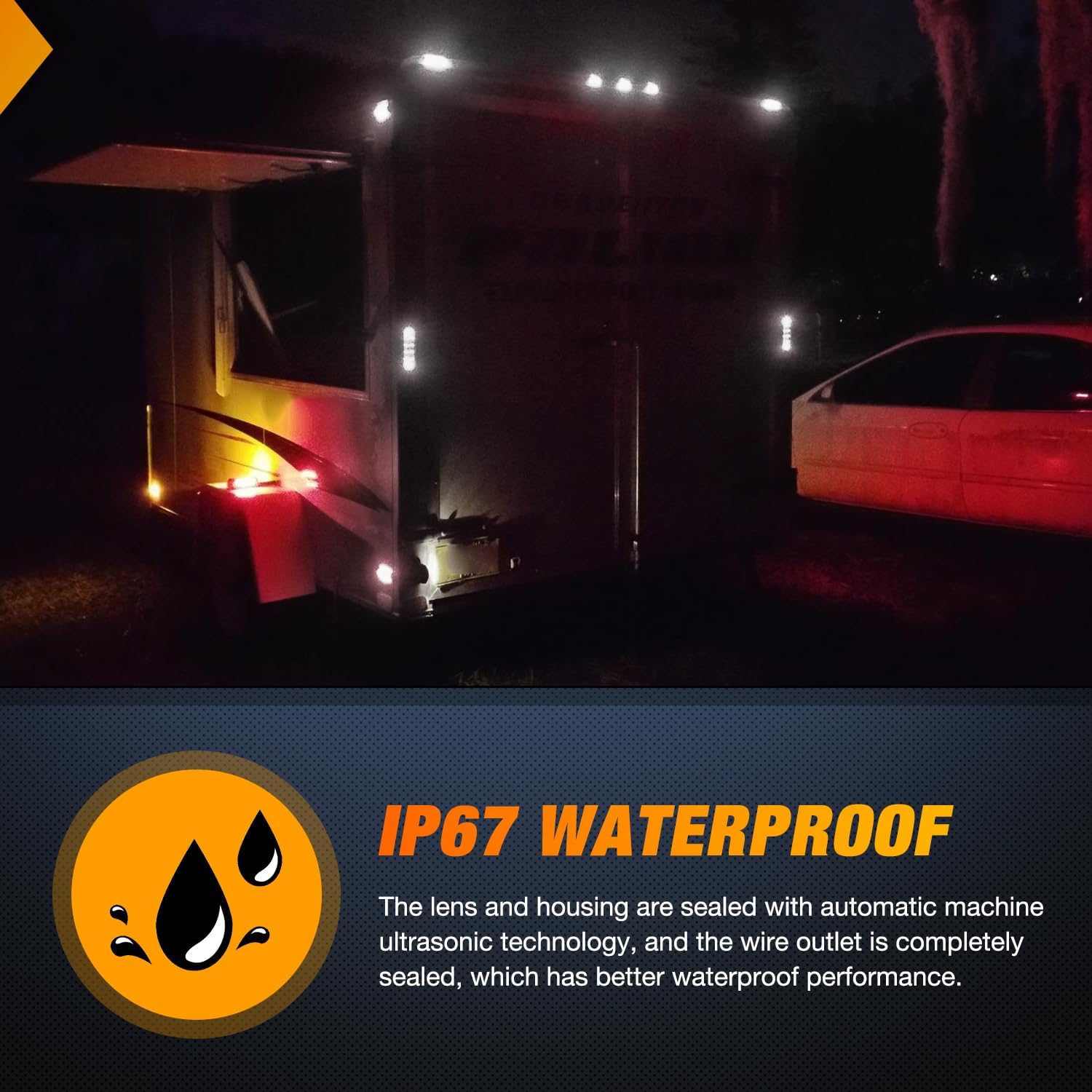 6 Inch Oval White LED Trailer Tail Lights (4PCS) - Waterproof & Durable for Trucks, Trailers, RVs & Boats - Easy Installation & Bright Visibility for Safe Night Driving
