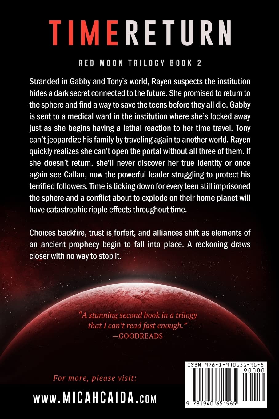 Time Return: Red Moon Trilogy Book 2 - Sci-Fi Adventure Novel | Perfect for Book Clubs & Sci-Fi Enthusiasts