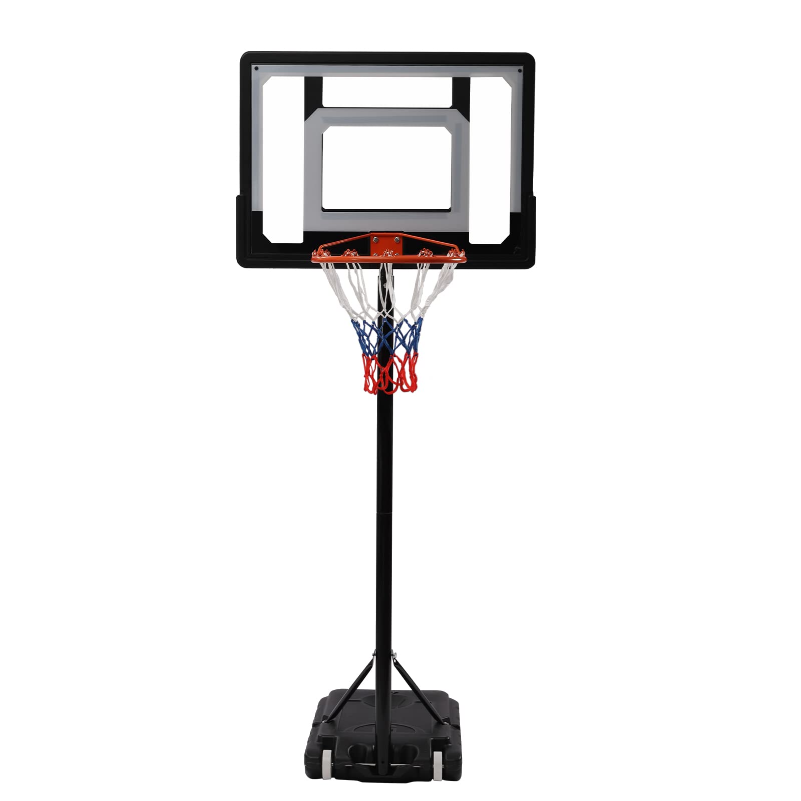 Adjustable Kids Basketball Hoop Stand - 5.6ft to 7ft Height, Portable Indoor/Outdoor Basketball Goal for Toddlers & Children - Perfect for Backyard Games, Driveway Play & Birthday Party Activities