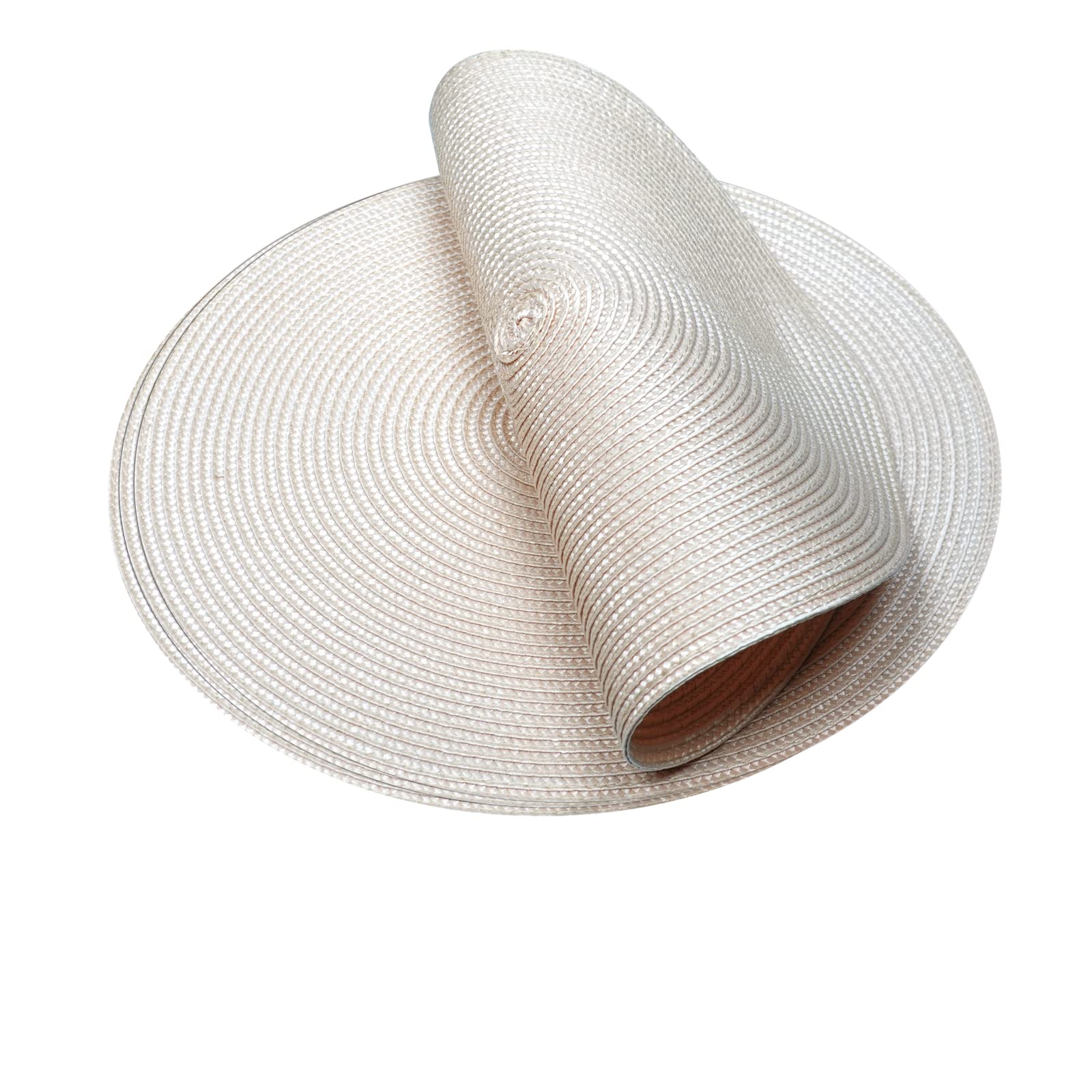 Braided Round Placemats Set of 4 - 15 Inch Woven Washable Non-Slip Table Mats for Kitchen Dining, Parties & Home Decor (Cream) - Perfect for Everyday Use, Holiday Gatherings & Dinner Parties