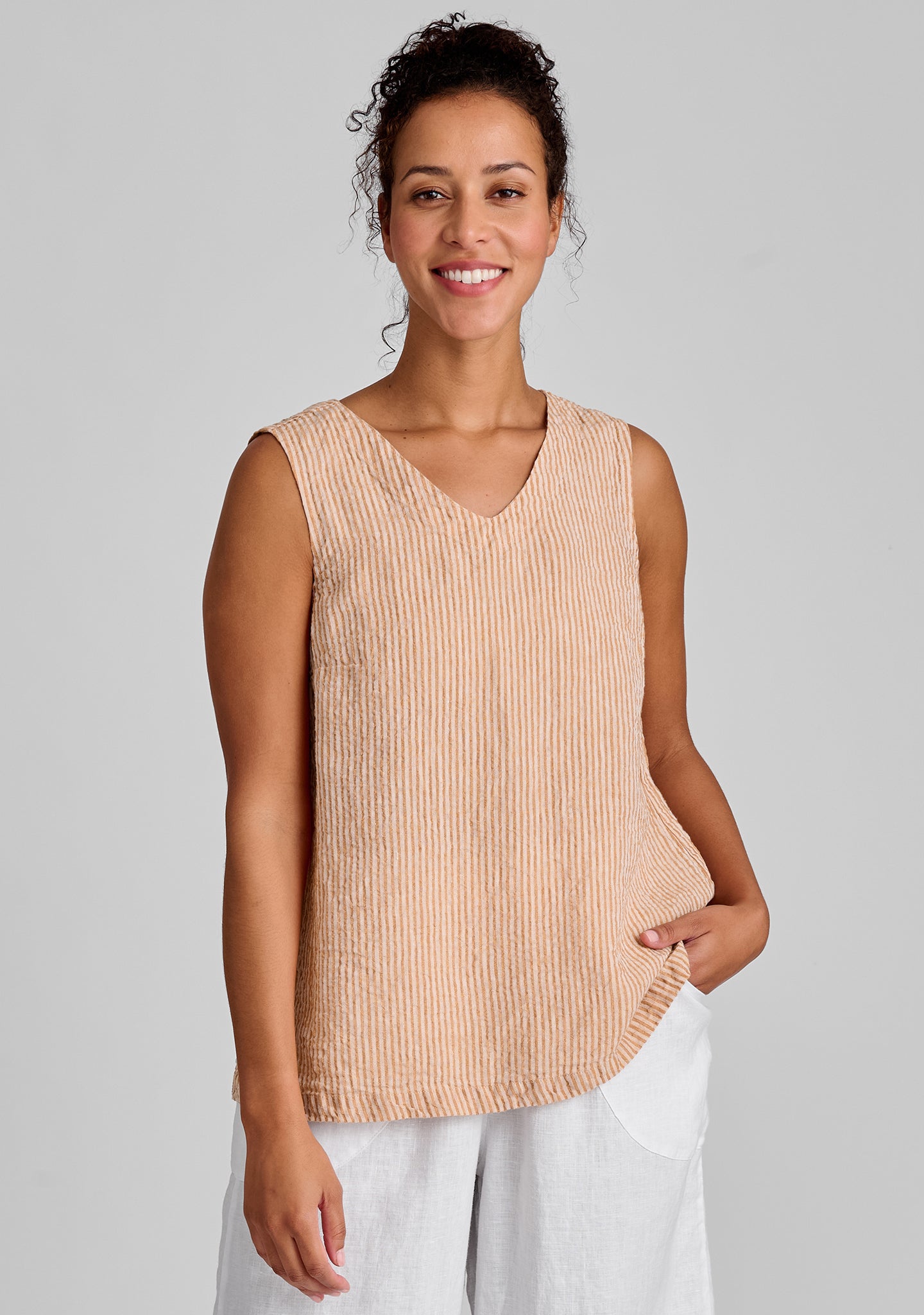 Gem Tank Linen Tank Top for Women - Breathable Summer Casual Wear, Perfect for Beach, Yoga & Everyday Outfits