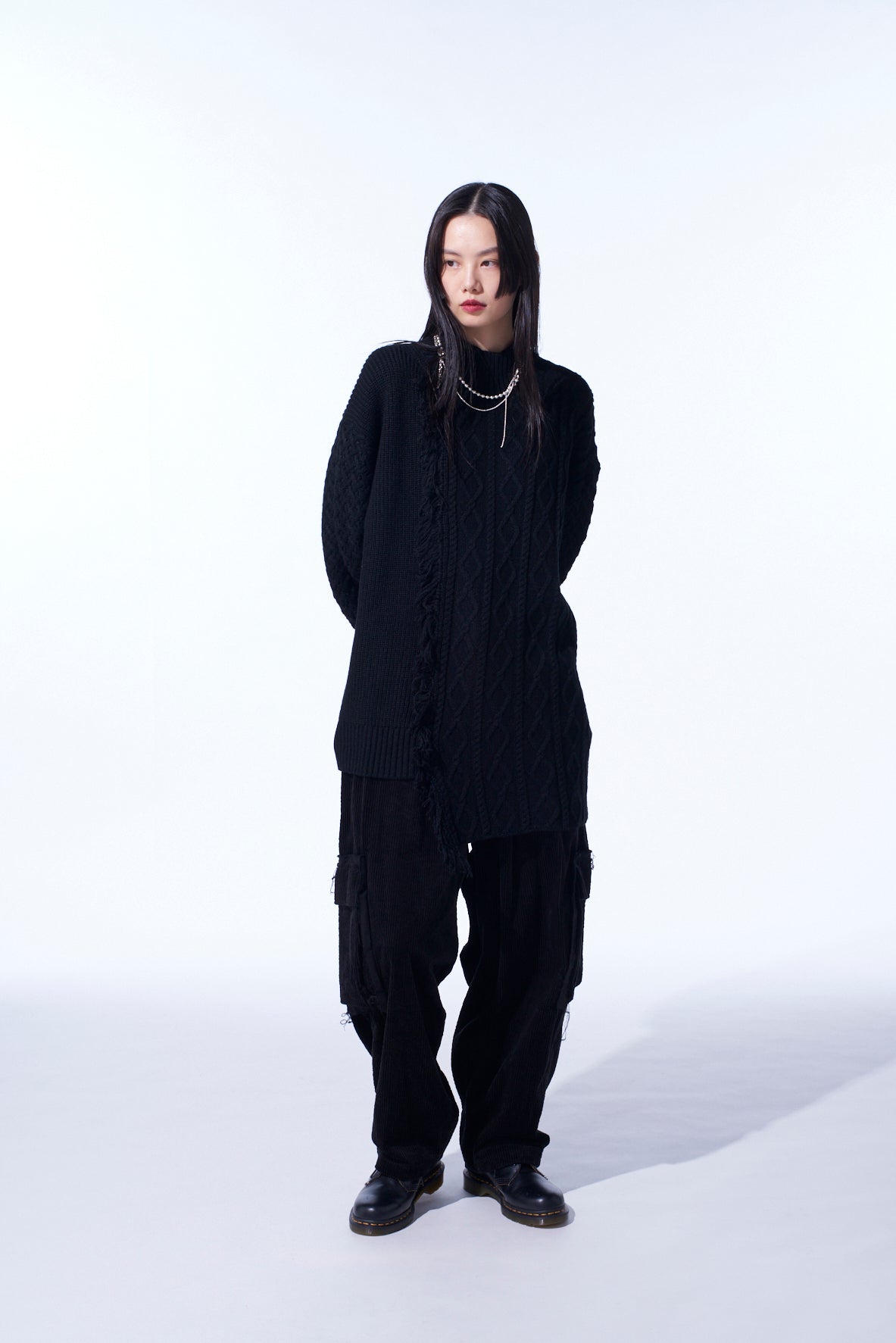 Corpilon Bulky Wool Asymmetrical Fringe Mock Neck Knit Sweater - Cozy Winter Pullover for Women, Perfect for Casual Outfits & Holiday Gatherings